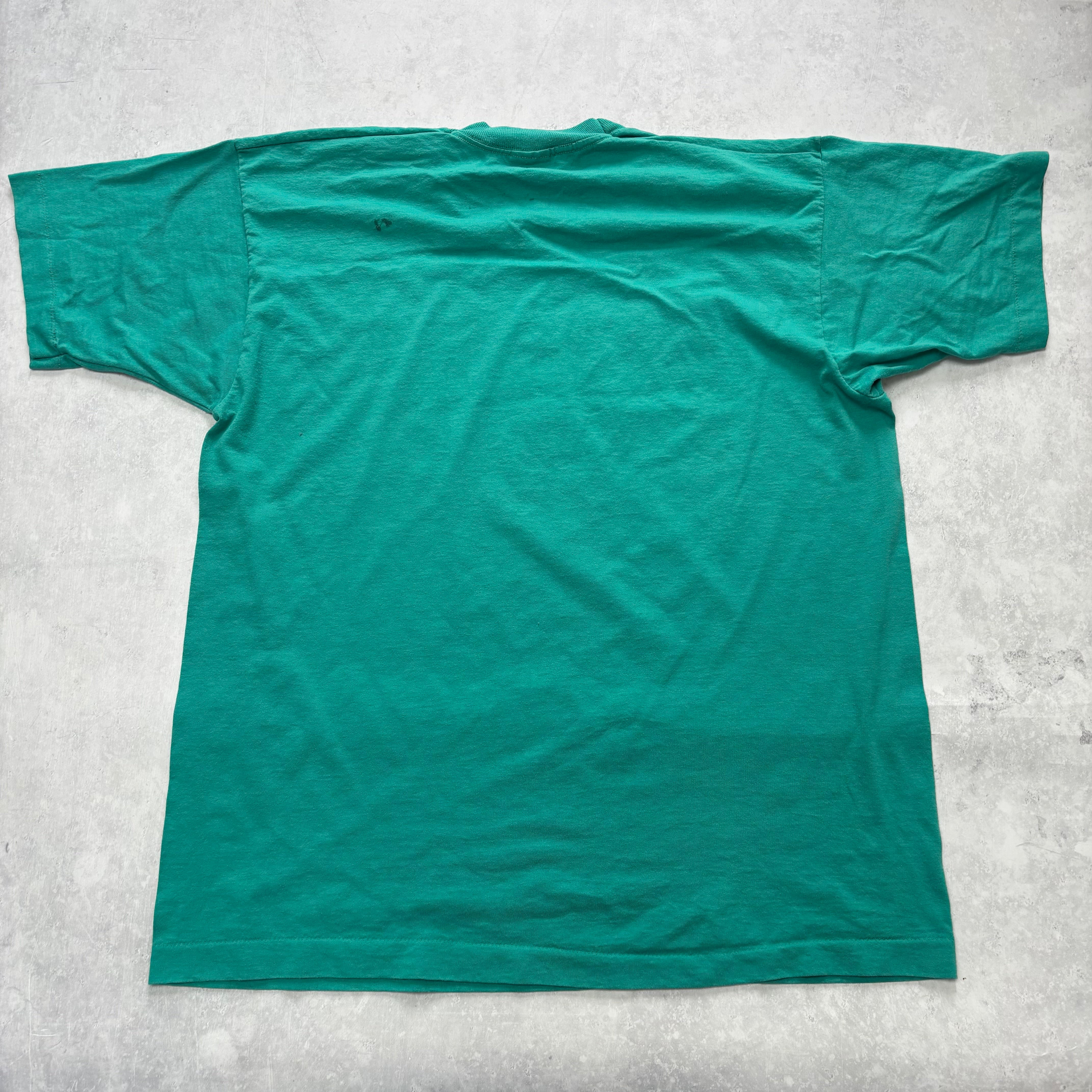 Vintage T Shirt Mens XL Green Single Stitch Graphic Print 90s USA (F)