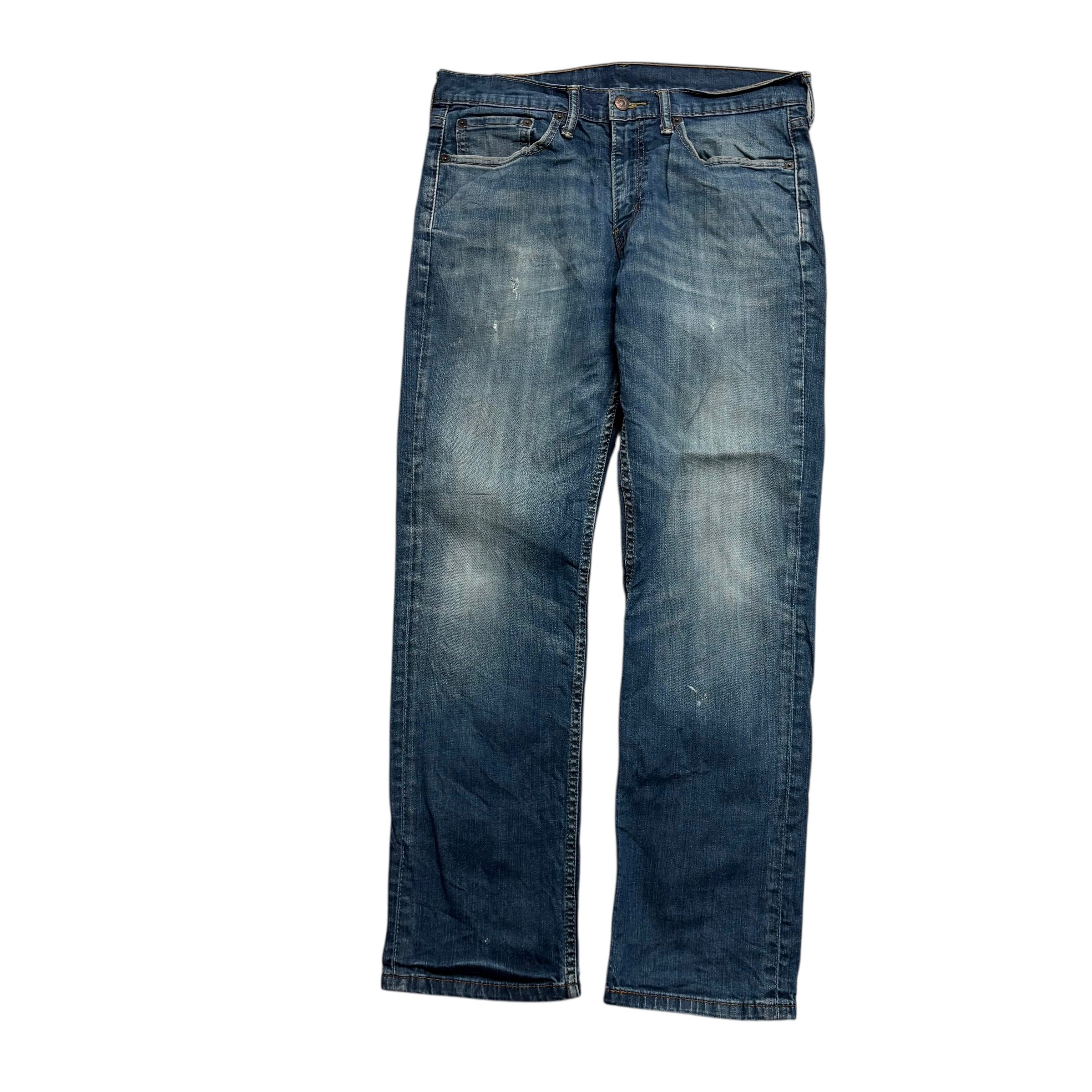 Levis 514 Jeans W32 L30 Mens Dark Blue Regular Straight Fit Stretch Denim (F)