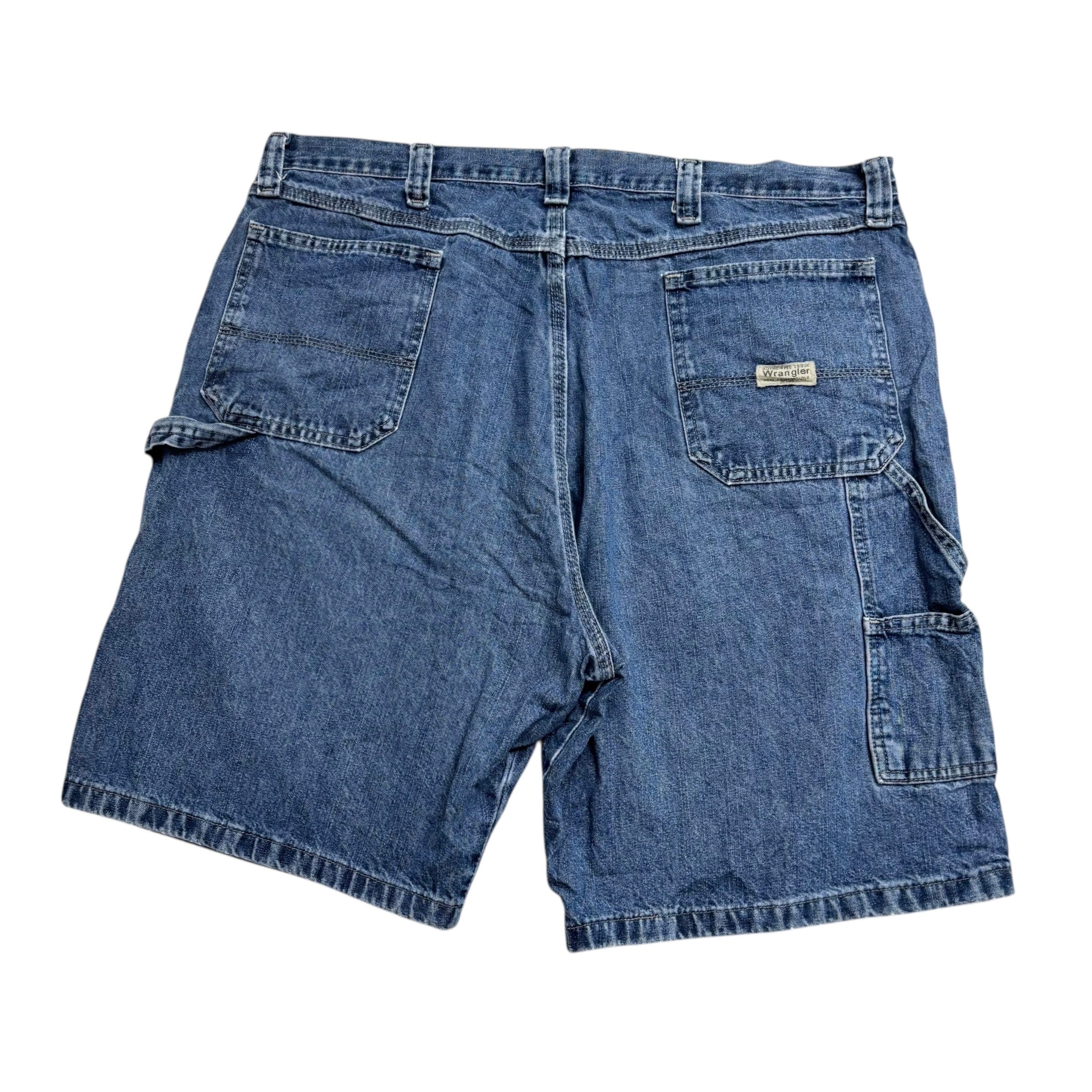 Wrangler Baggy Jorts W40 Mens Mid Blue Carpenter Denim Shorts Relaxed Fit