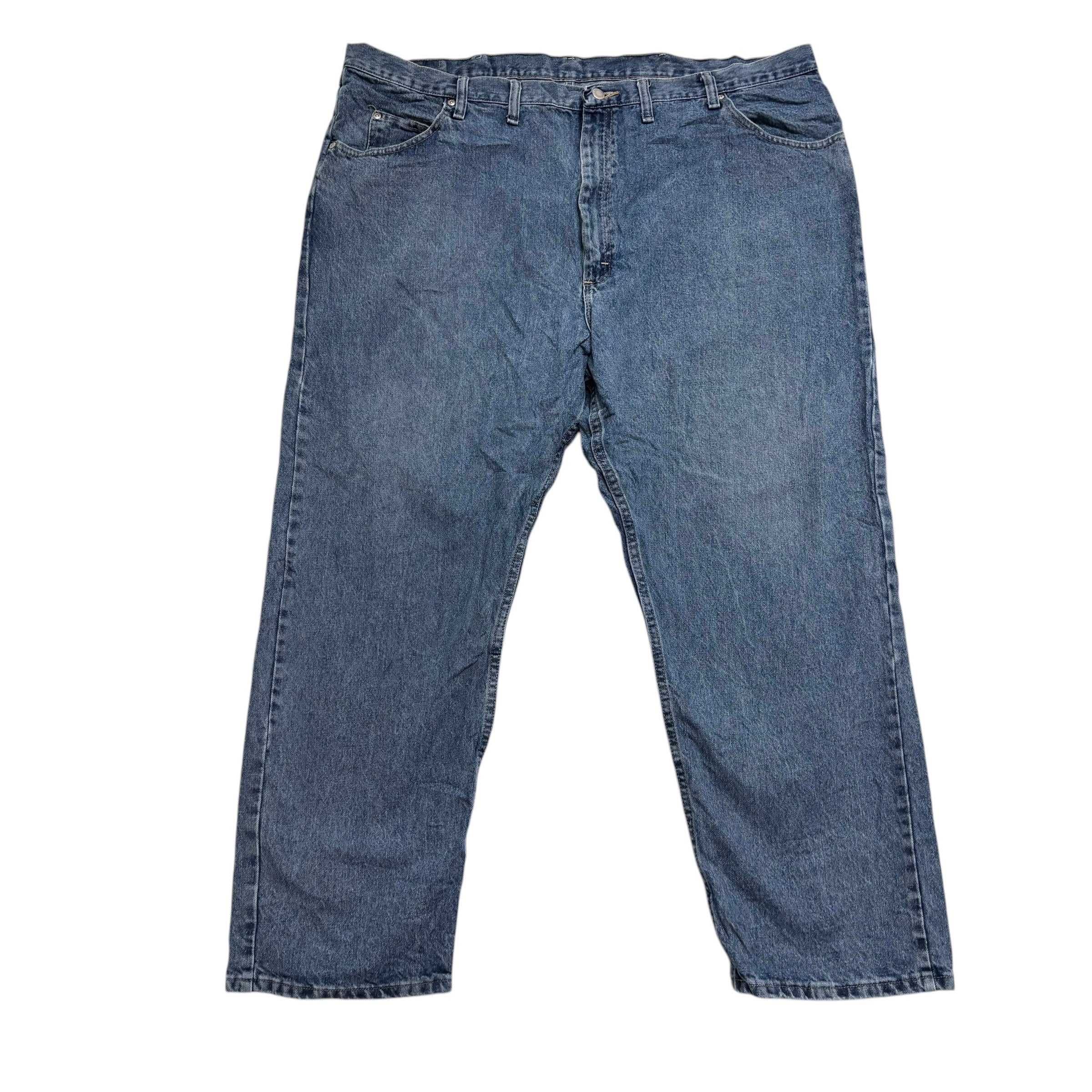 Wrangler Jeans W46 L30 Mens Mid Blue Relaxed Straight Fit Vintage Denim (E)