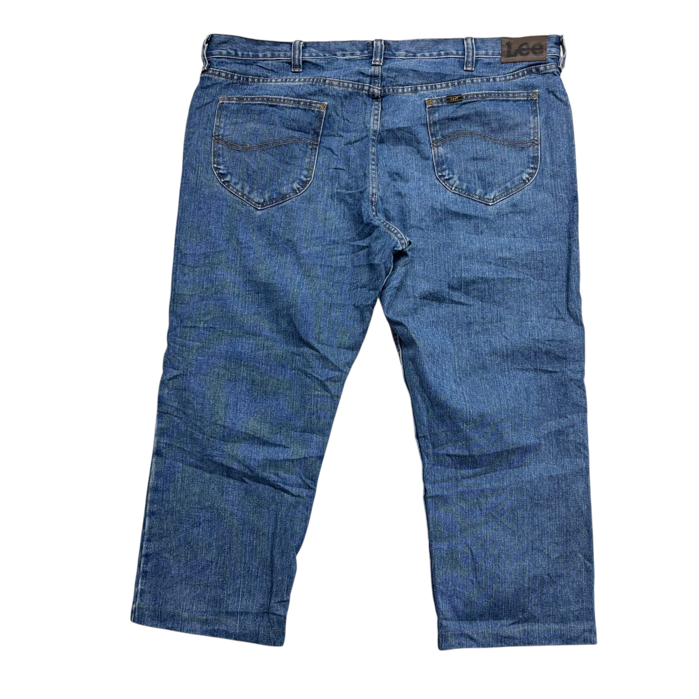 Lee Jeans W44 L26 Mens Mid Blue Regular Straight Fit Denim (E)