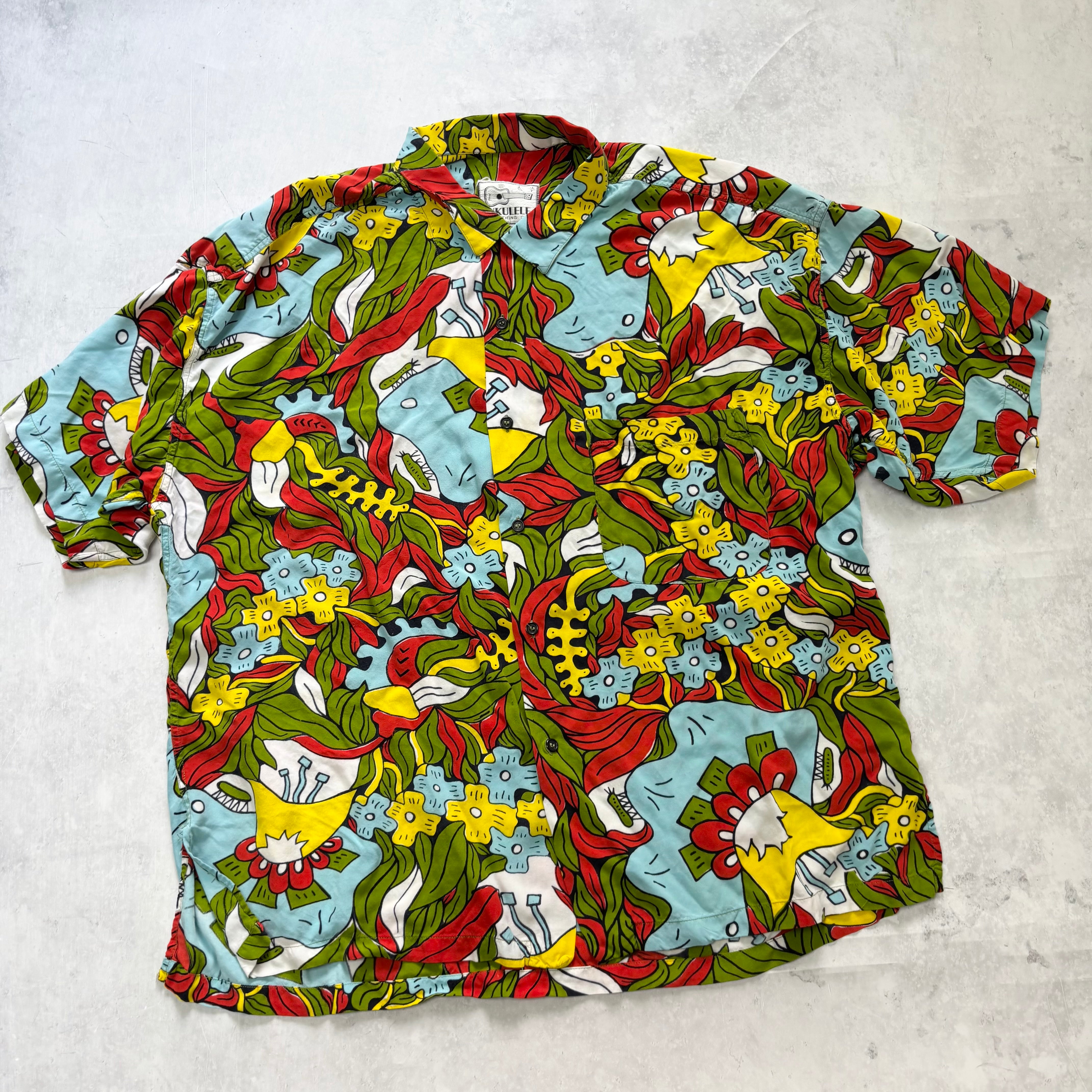 Vintage Hawaiian Shirt Mens XL Multi Floral Aloha Short Sleeve (E)