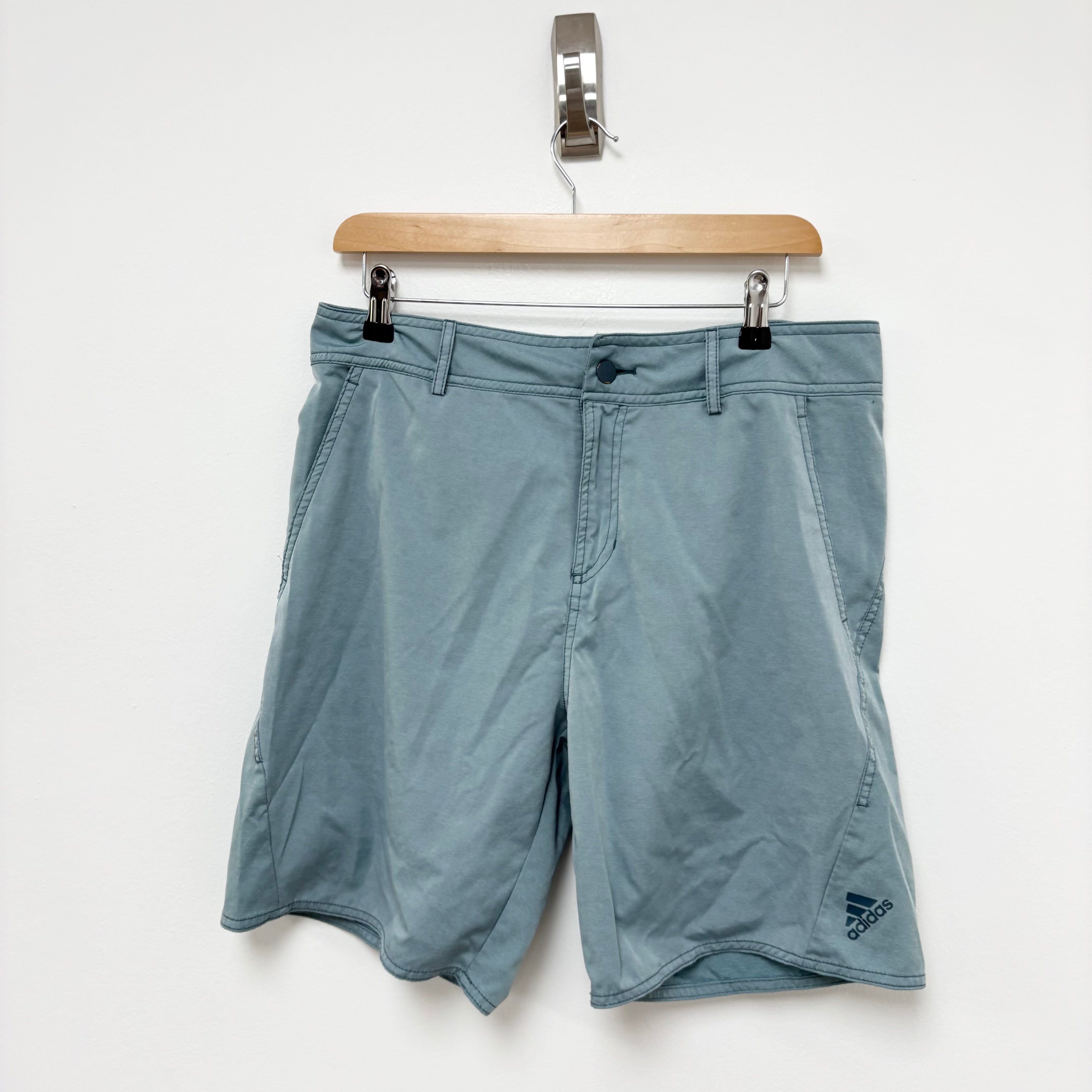 Adidas Shorts Mens W34 Blue Sports Running Gym Athletic Pockets (E)