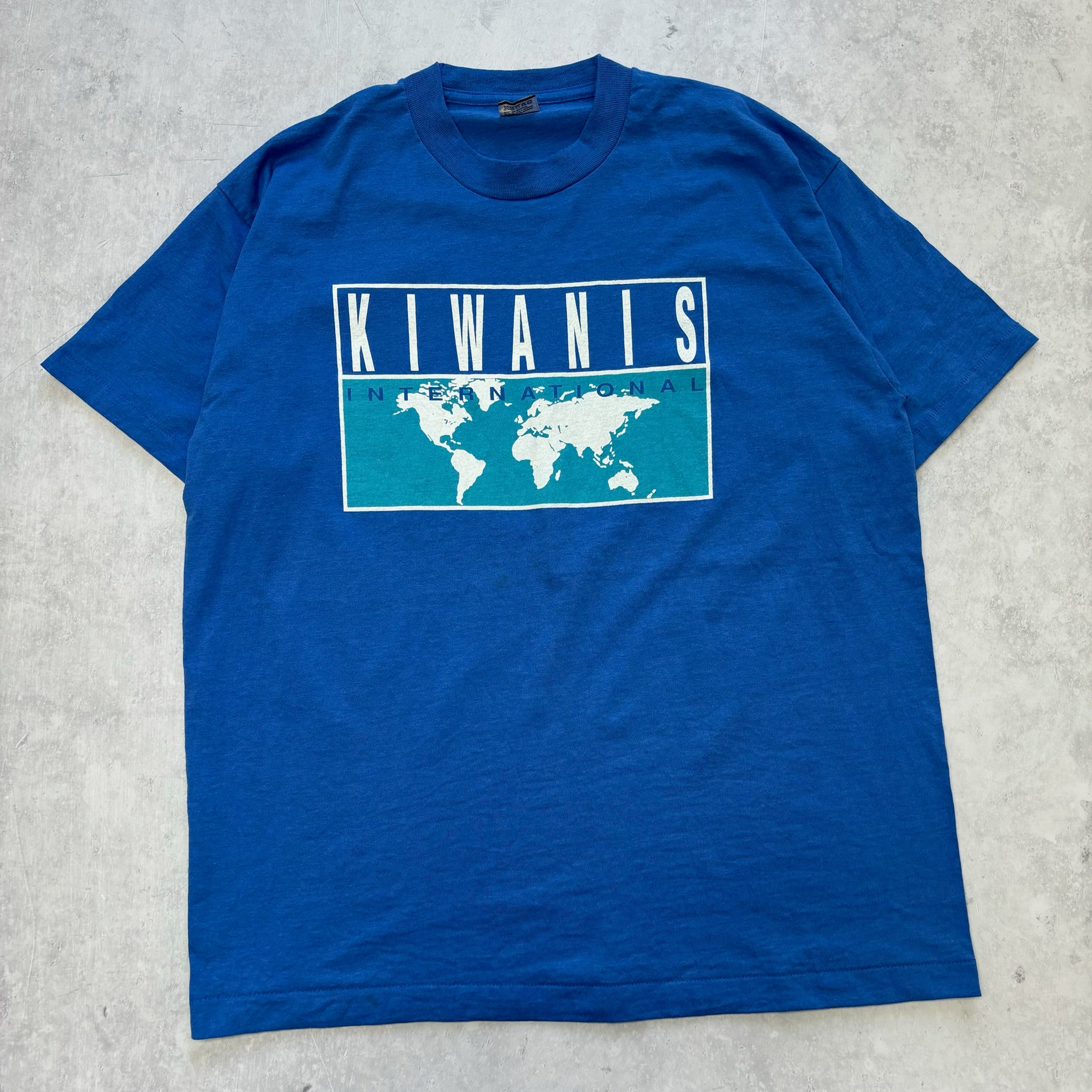 Vintage T Shirt Mens XL Blue Single Stitch Graphic Print 90s USA