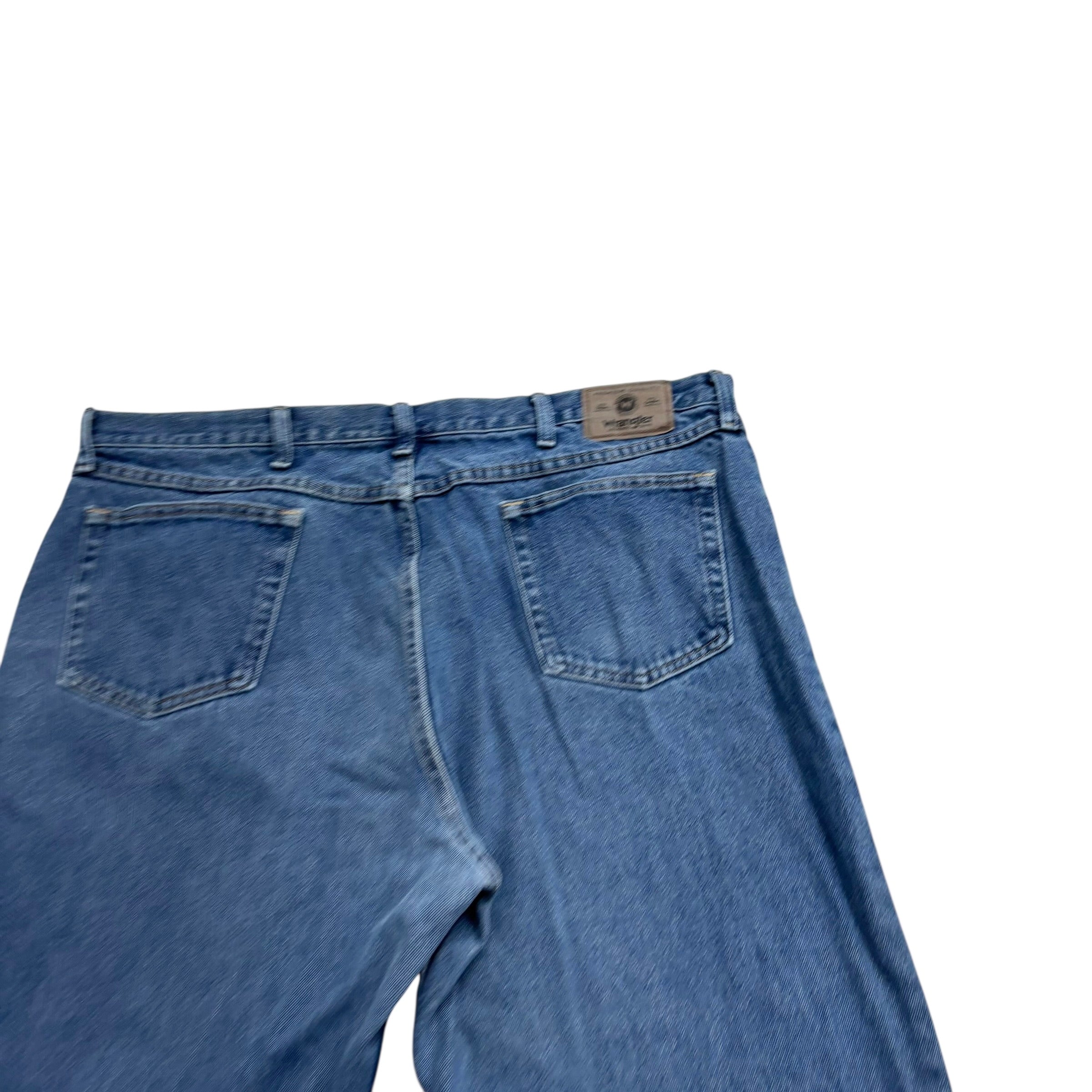 Wrangler Jeans W42 L32 Mens Mid Blue Relaxed Straight Fit Denim