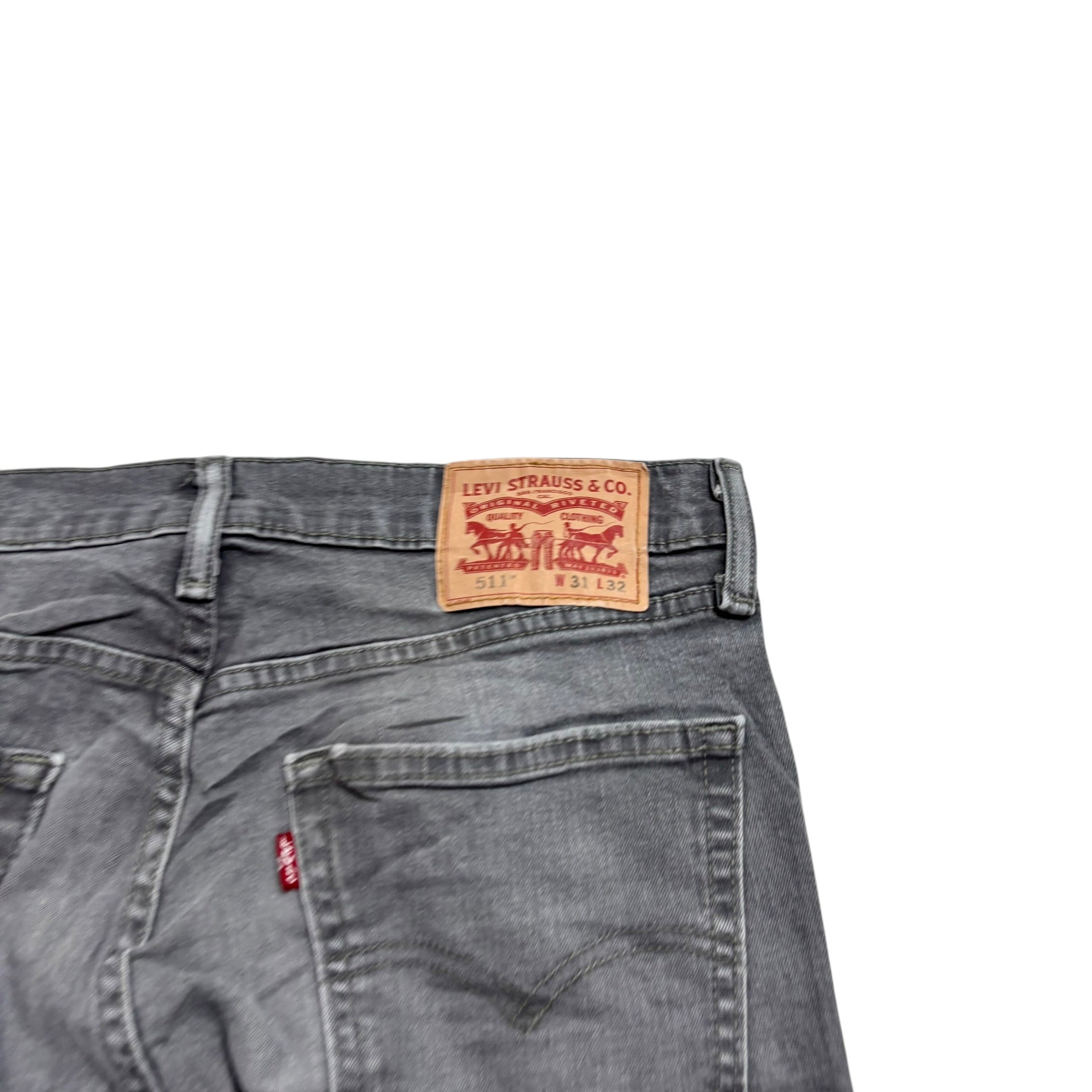 Levis 511 Jeans W31 L32 Mens Grey Slim Fit Stretch Denim