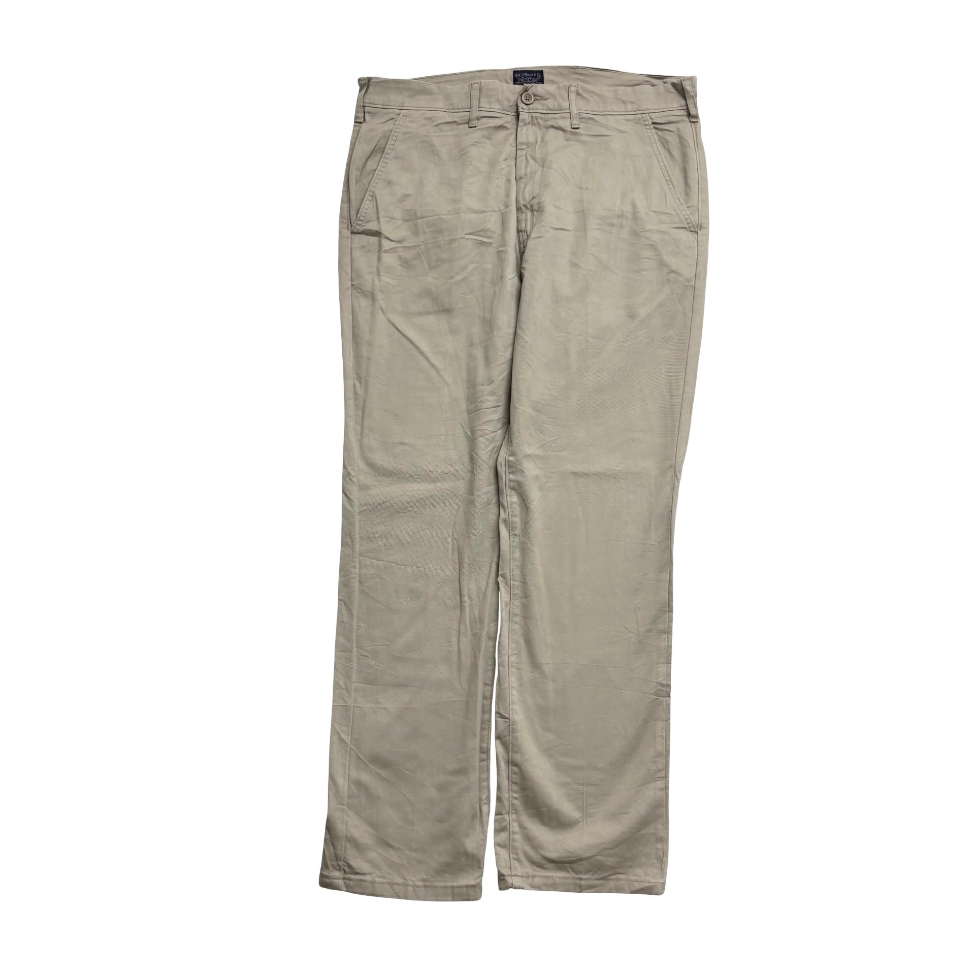 Levis Chino Trousers W35 L31 Mens Beige Regular Straight Fit Stretch Pants