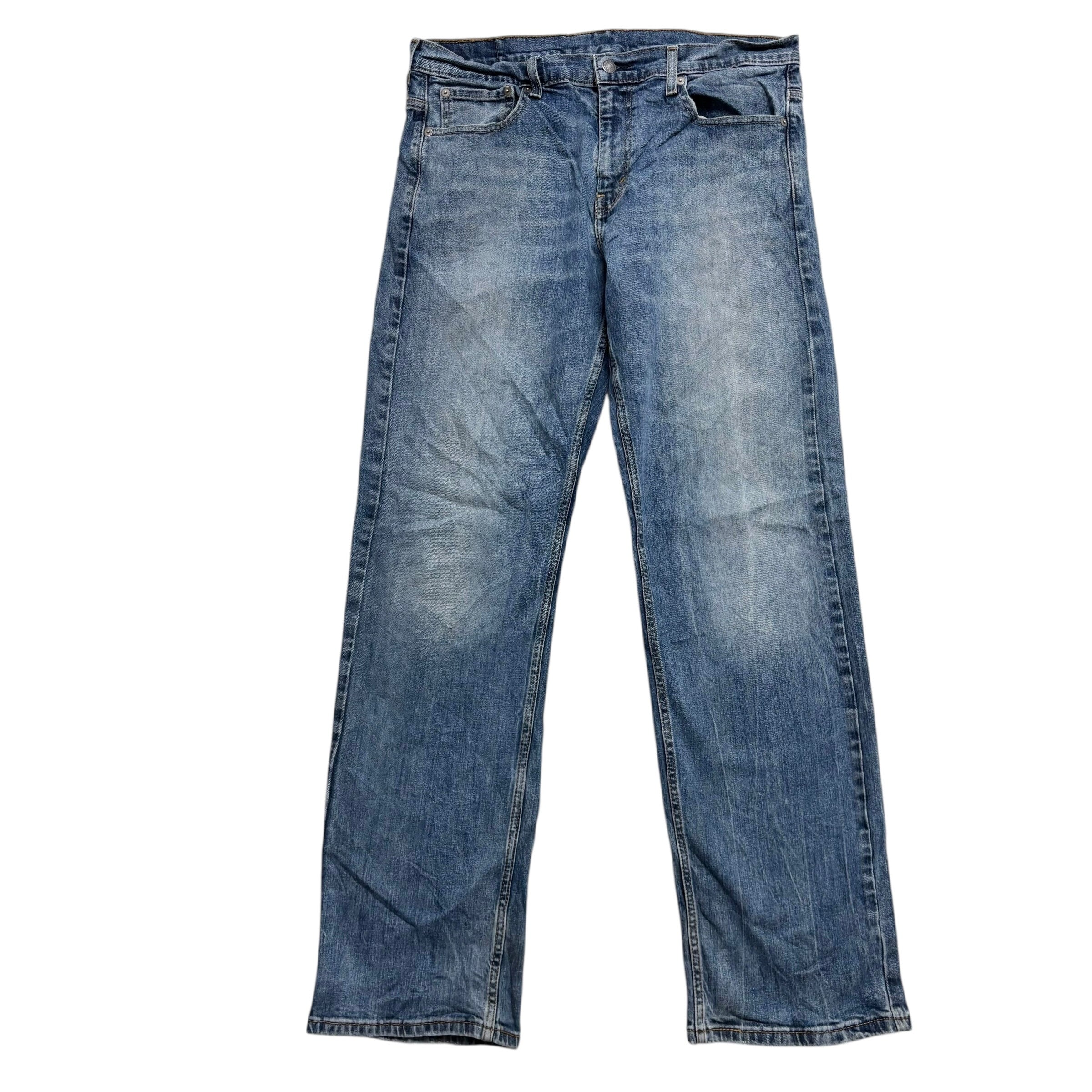 Levis 569 Jeans W33 L34 Mens Mid Blue Baggy Relaxed Straight Fit Stretch Denim