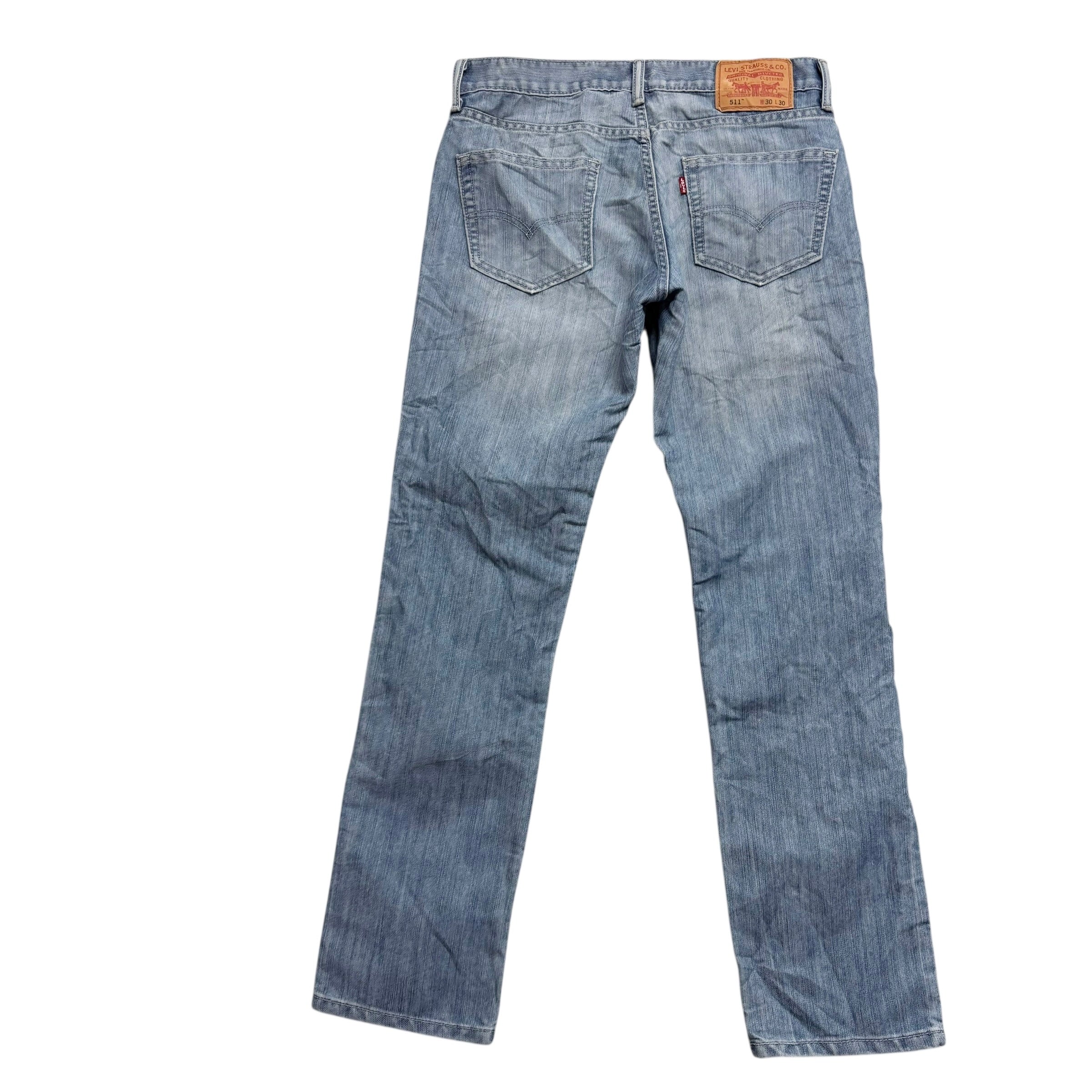 Levis 511 Jeans W30 L30 Mens Silver Blue Slim Fit Vintage Denim