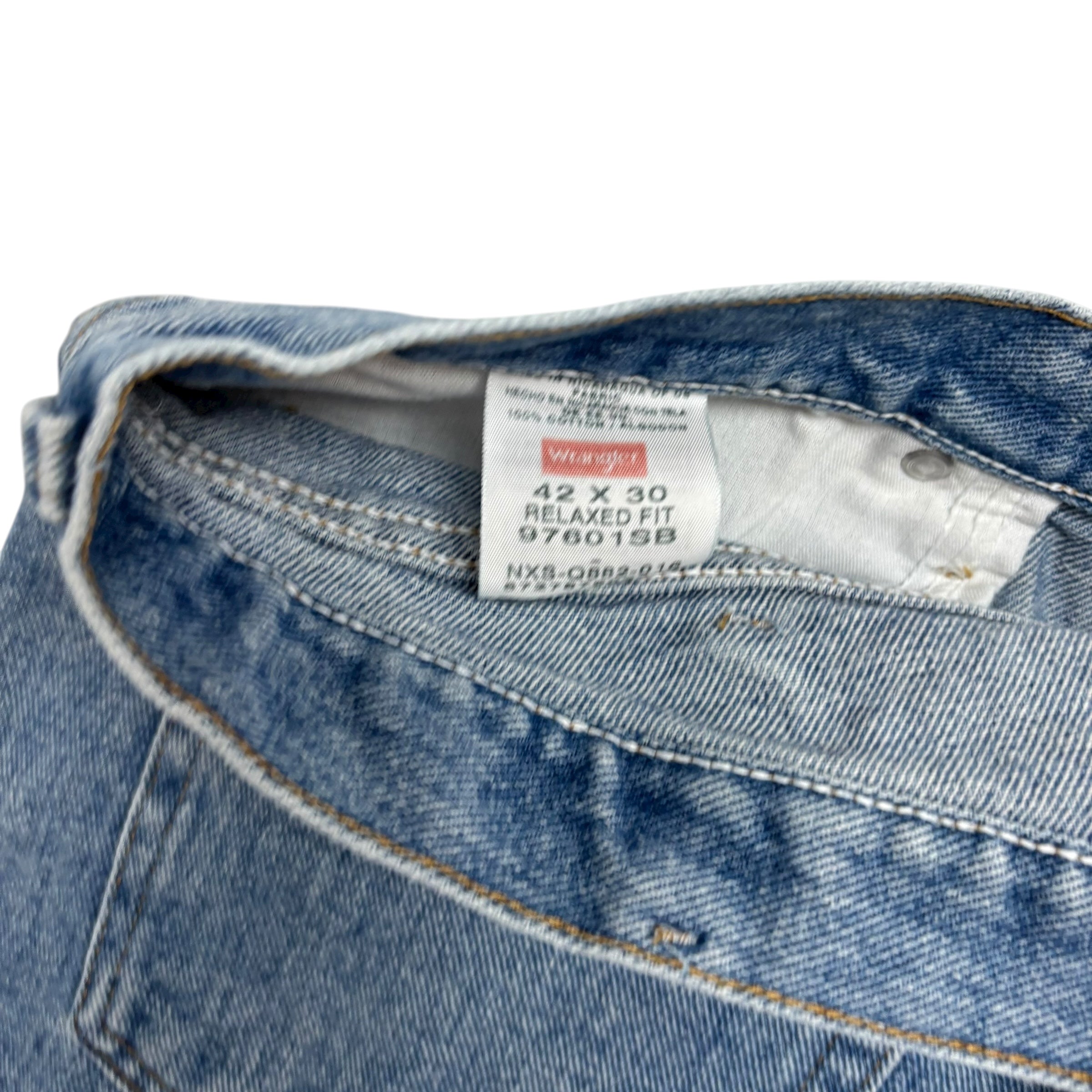 Wrangler Jeans W42 L30 Mens Light Blue Relaxed Straight Fit Denim