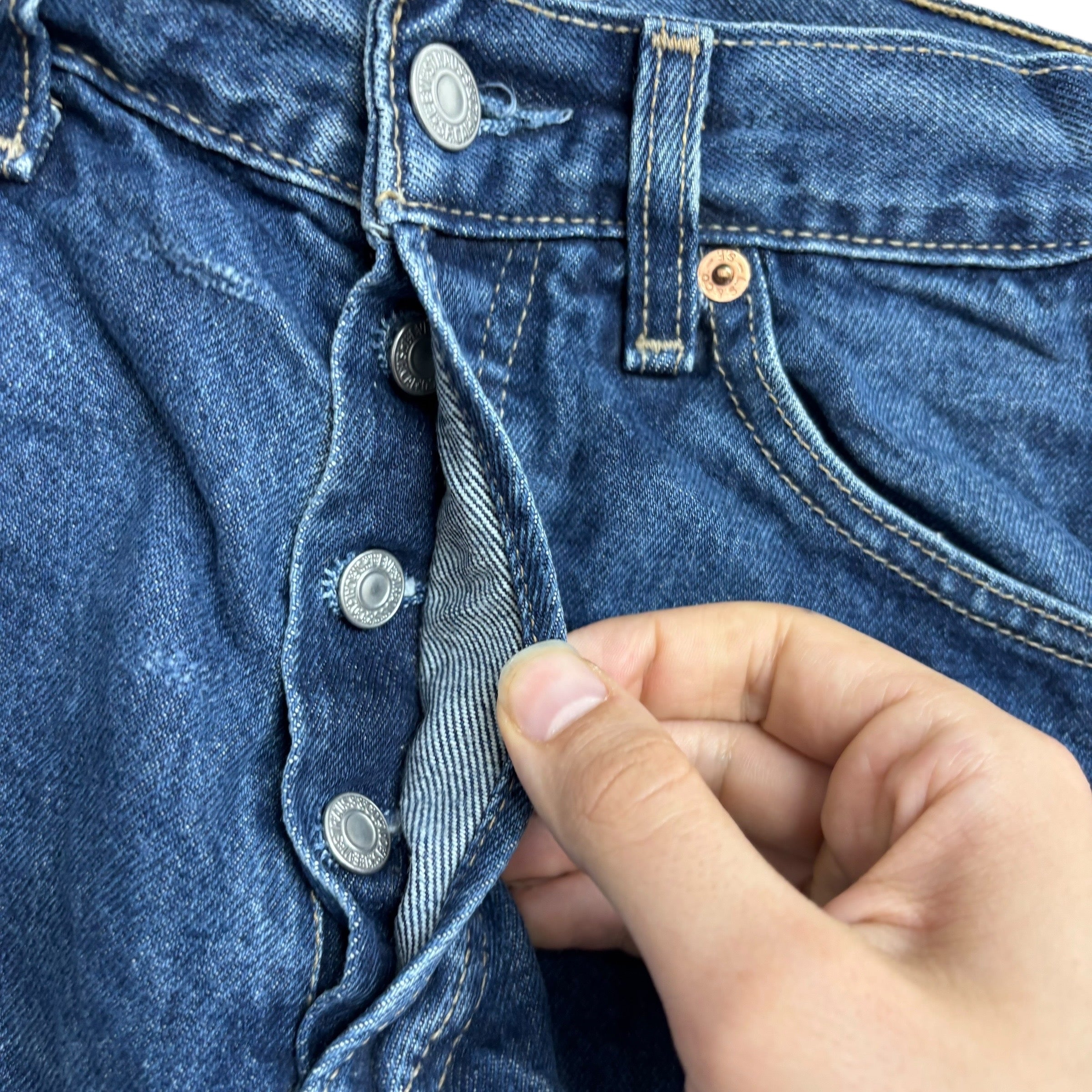 Levis 522 Jeans W29 L30 Mens Mid Blue Regular Tapered Fit Vintage Denim