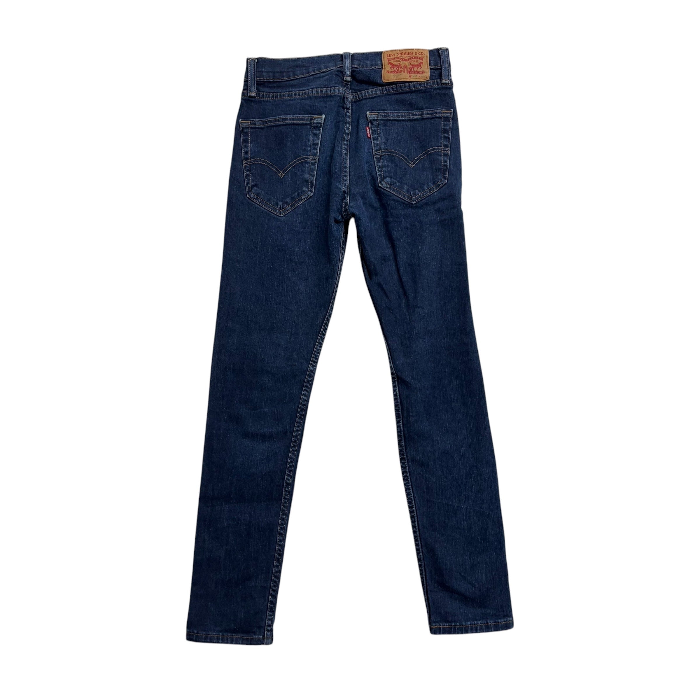 Levis 512 Jeans W28 L29 Mens Dark Blue Slim Tapered Fit Stretch Denim (E)