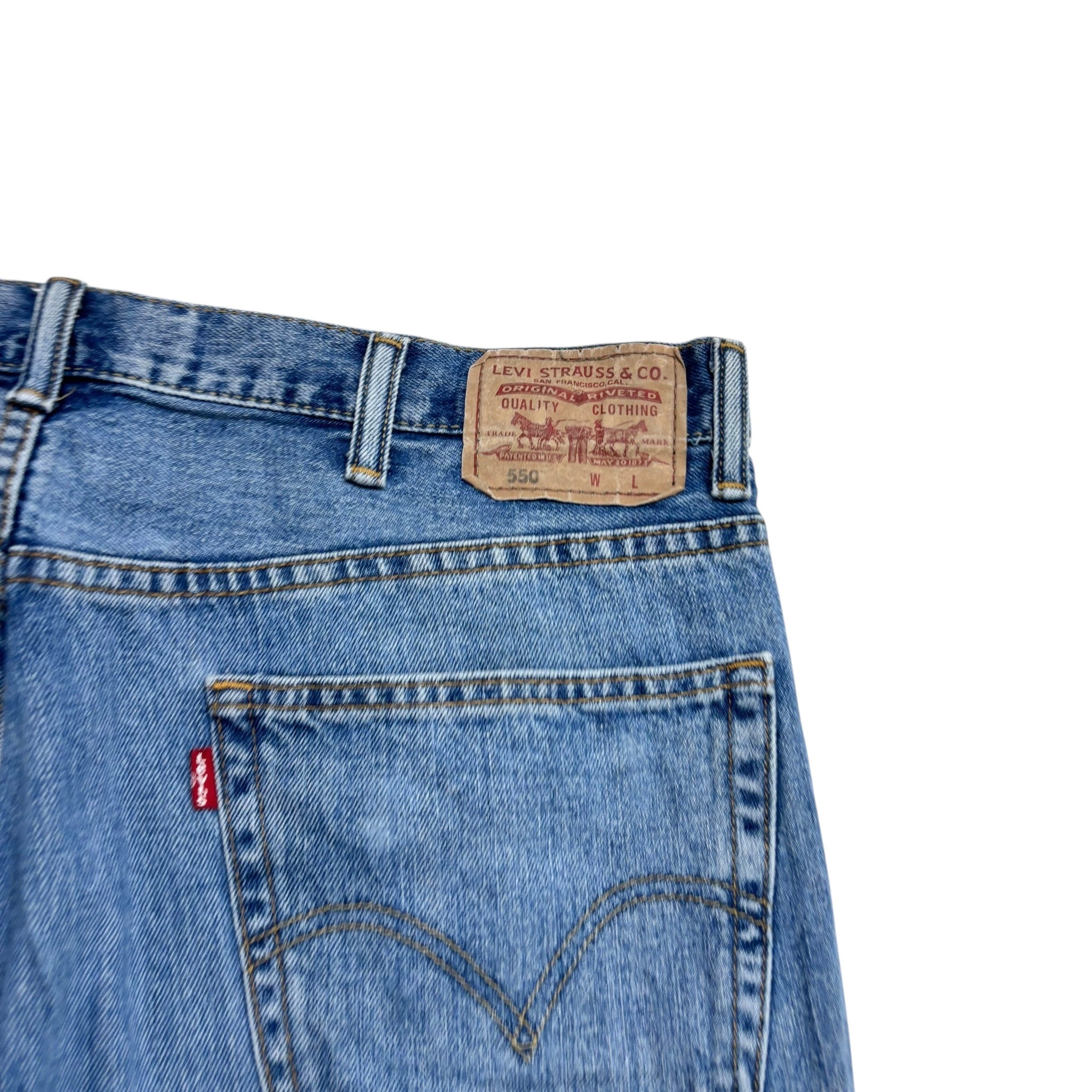 Levis 550 Jeans W40 L36 Mens Mid Blue Baggy Relaxed Straight Vintage Denim (E)