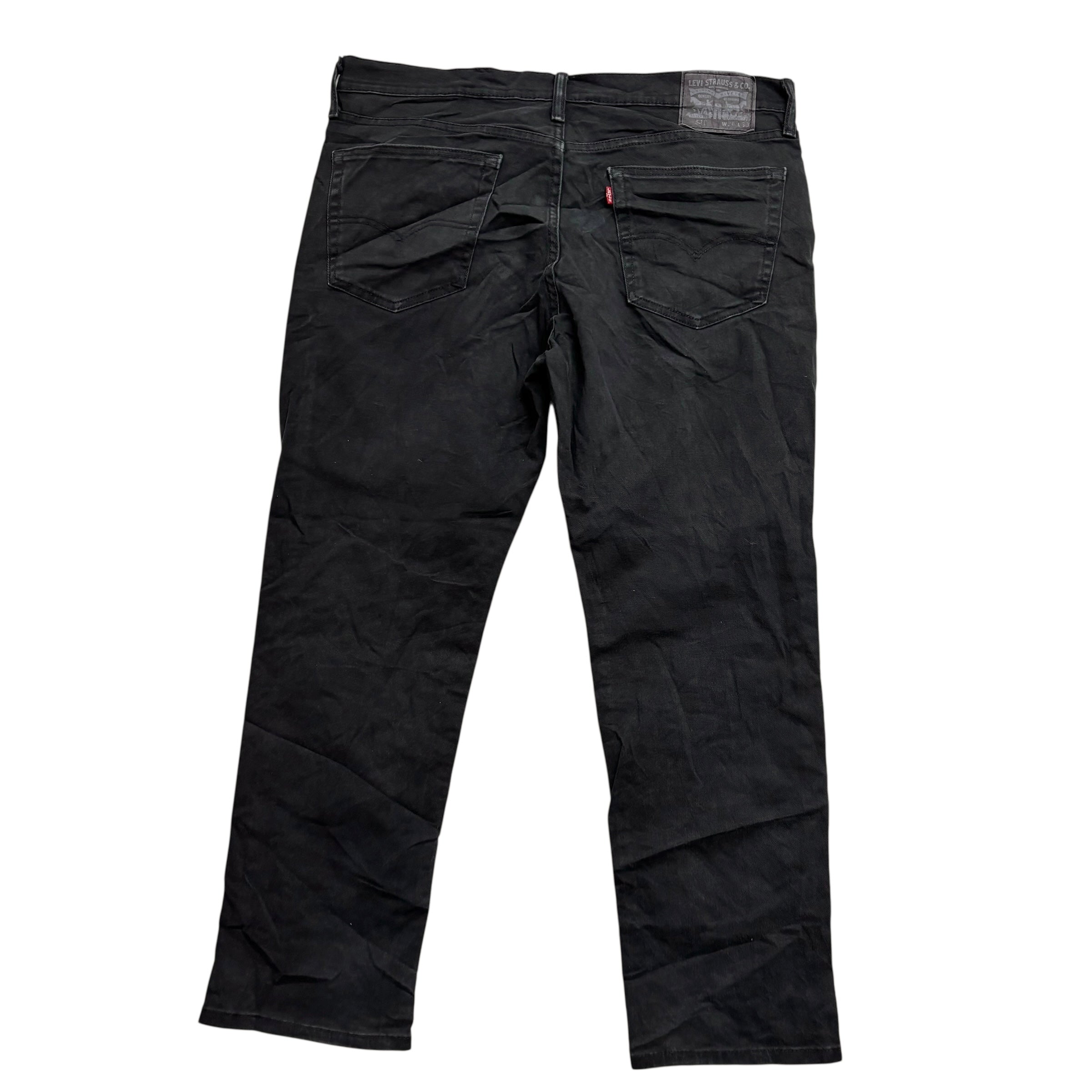 Levis 541 Jeans W36 L30 Mens Black Athletic Tapered Fit Stretch Denim