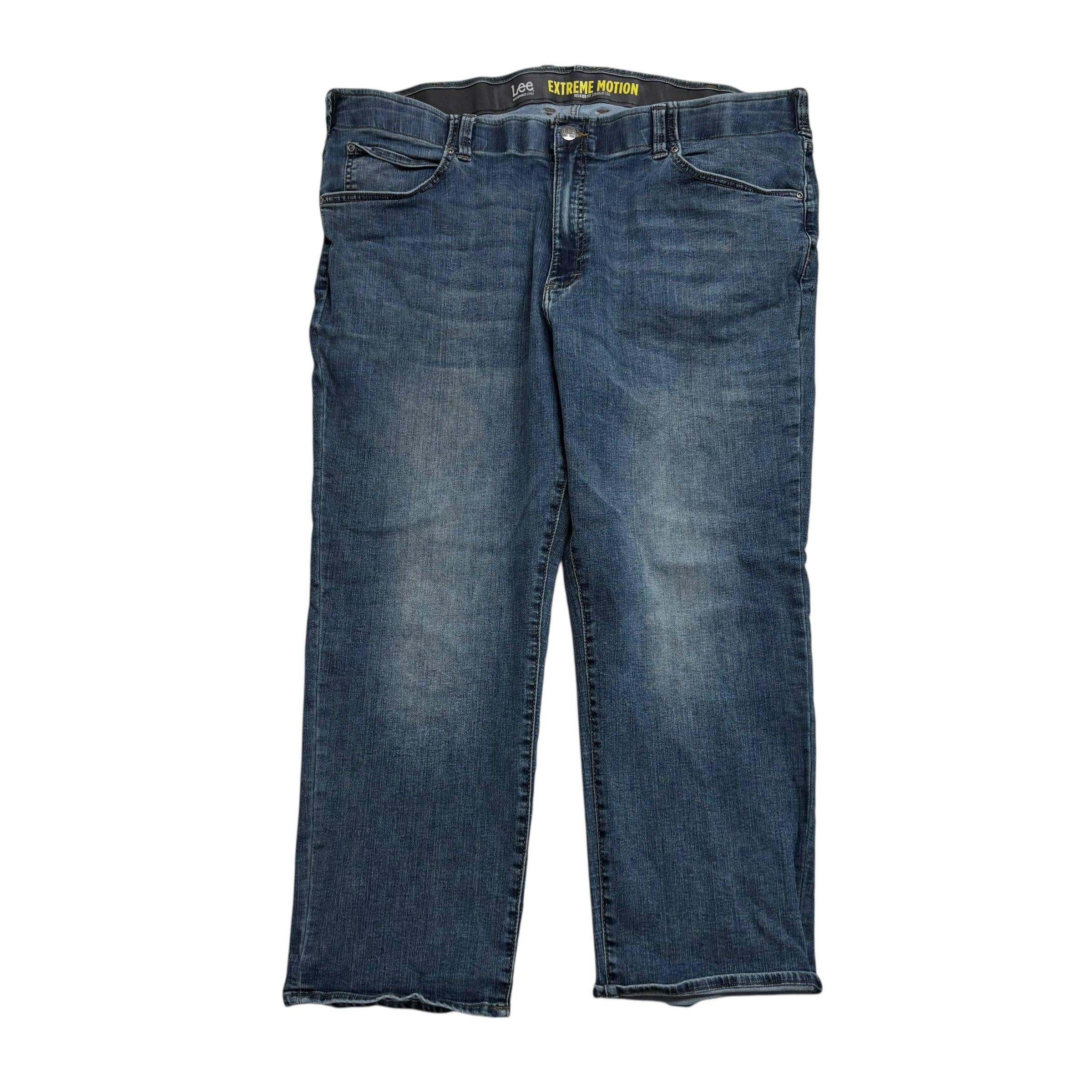 Lee Jeans W46 L29 Mens Mid Blue Relaxed Straight Fit Stretch Denim (E)