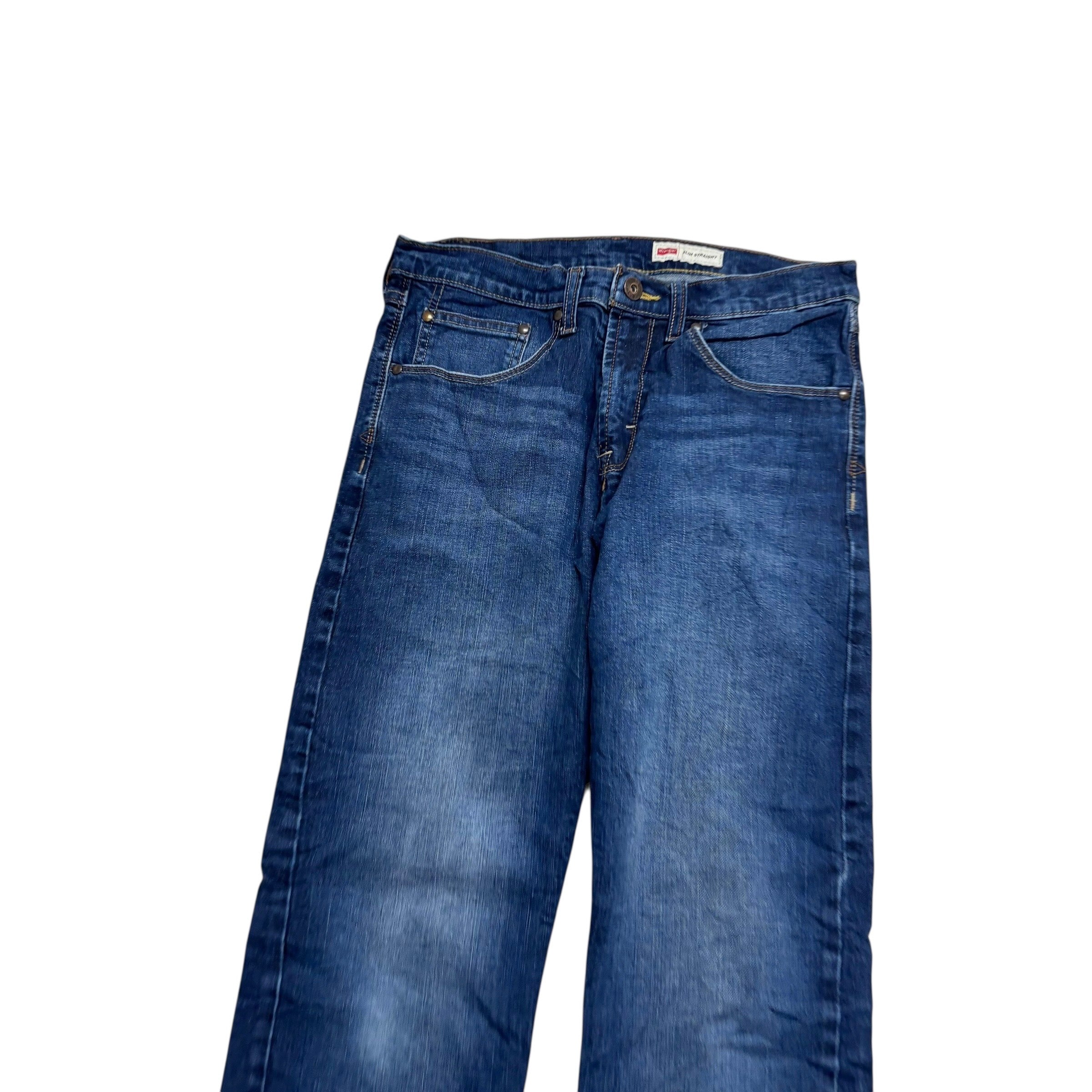 Wrangler Jeans W31 L32 Mens Dark Blue Slim Straight Fit Stretch Denim (E)