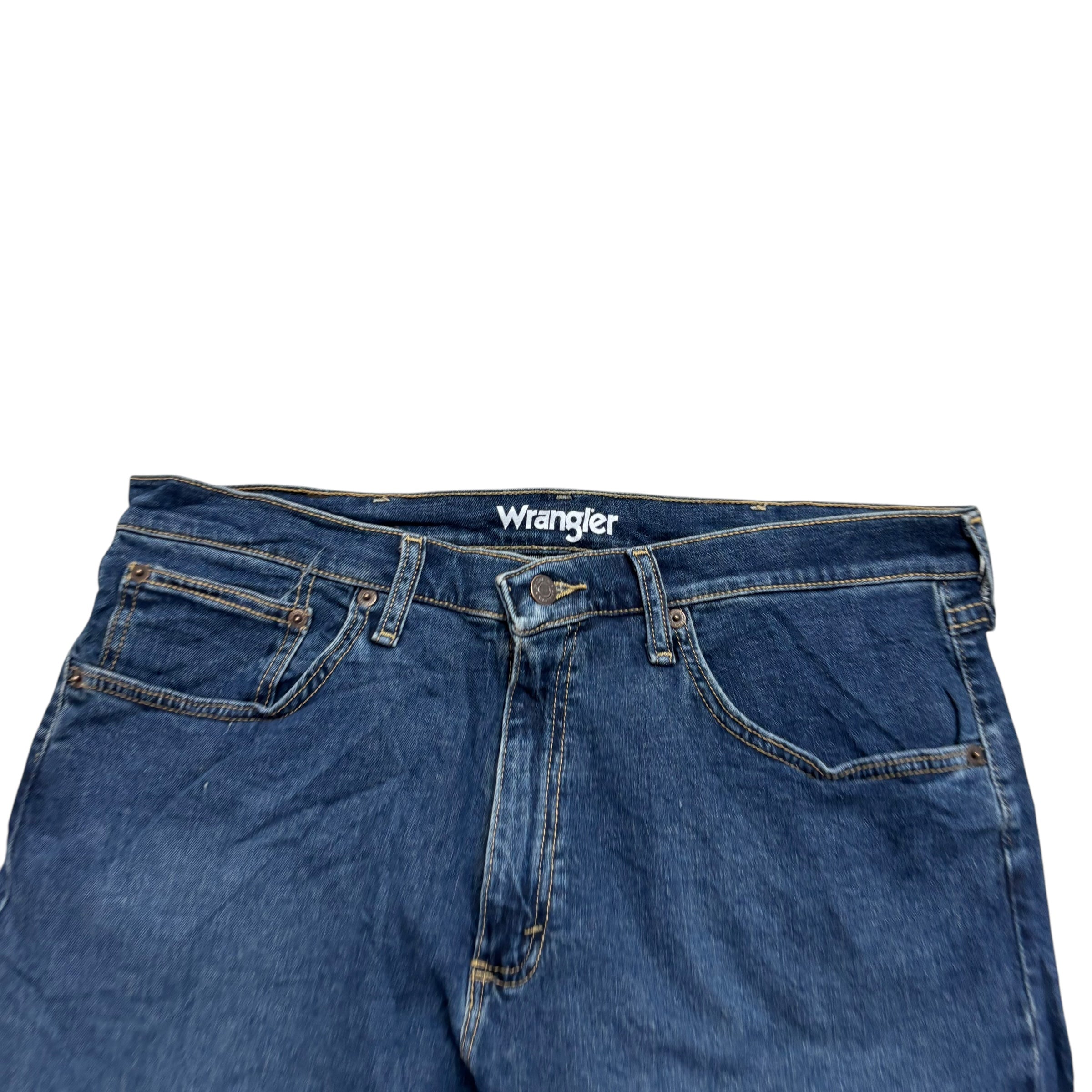 Wrangler Baggy Jorts W34 Mens Denim Shorts Dark Blue Relaxed Fit Stretch (E)