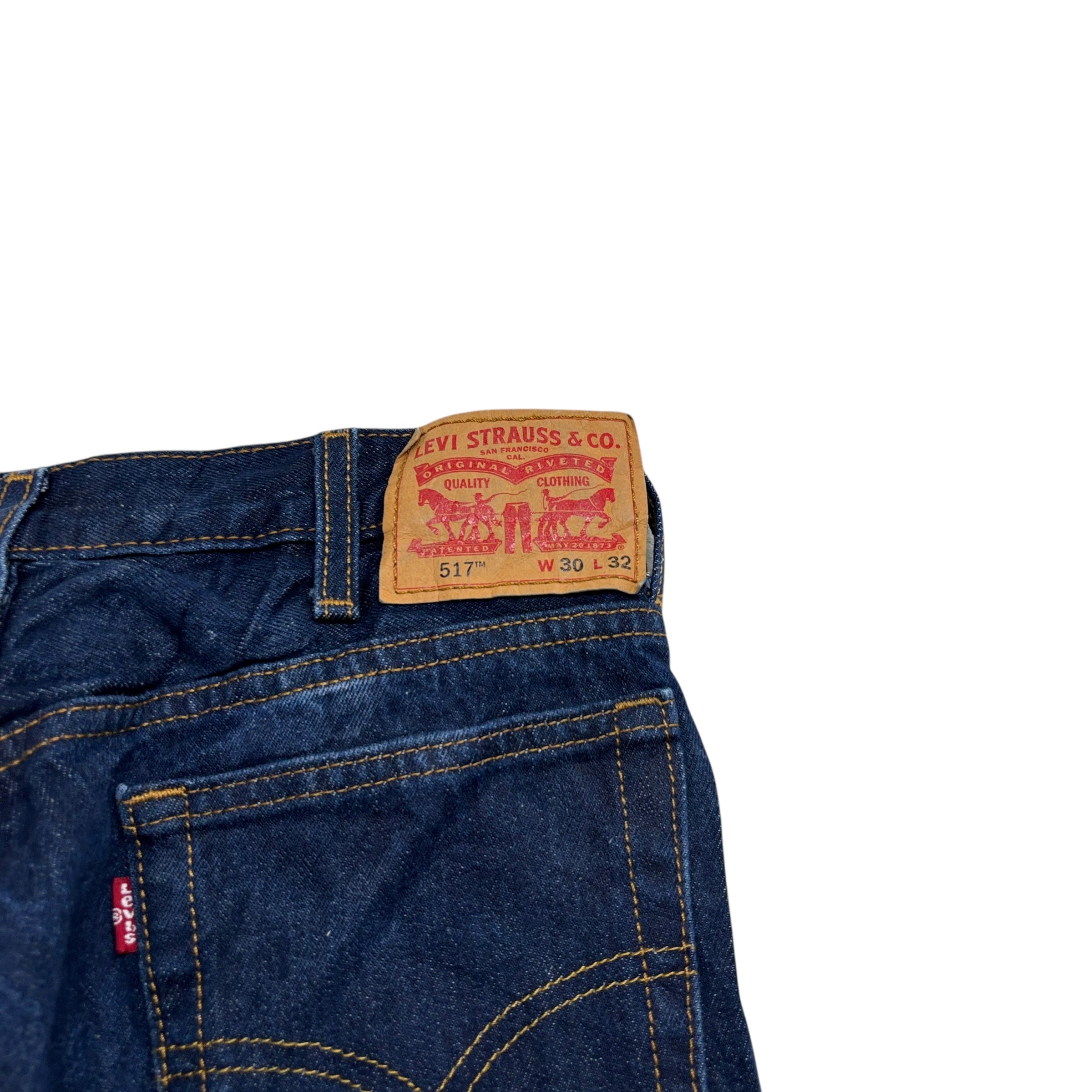 Levis 517 Jeans W30 L32 Mens Dark Blue Regular Bootcut Fit Denim (E)