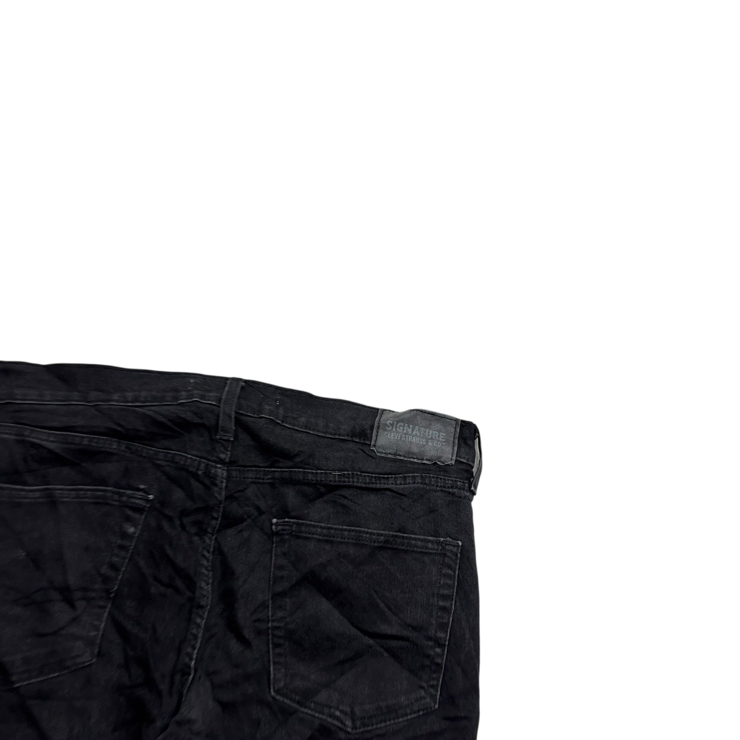 Levis Signature Jeans W34 L30 Mens Black Slim Fit Stretch Denim (E)