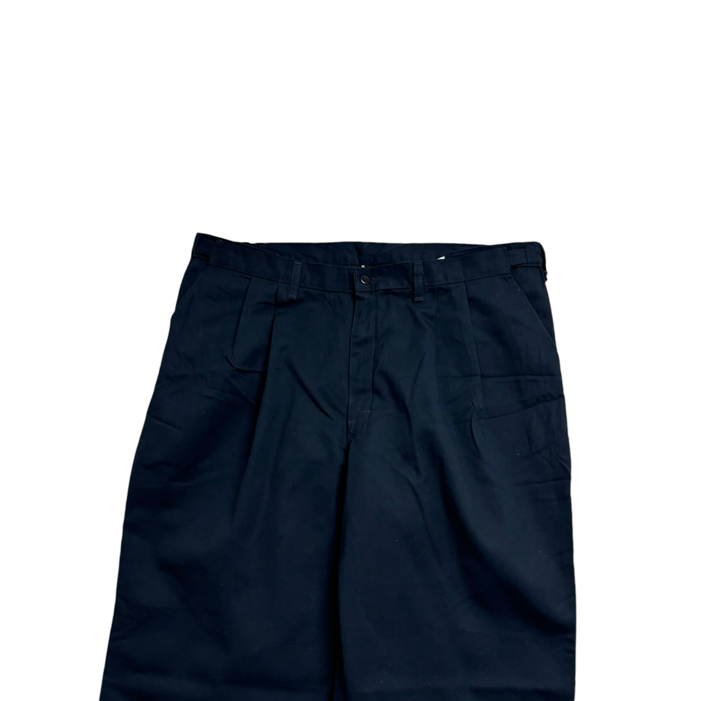 Dickies Pleated Trousers W40 L30 Mens Navy Blue Pants Relaxed Fit Workwear