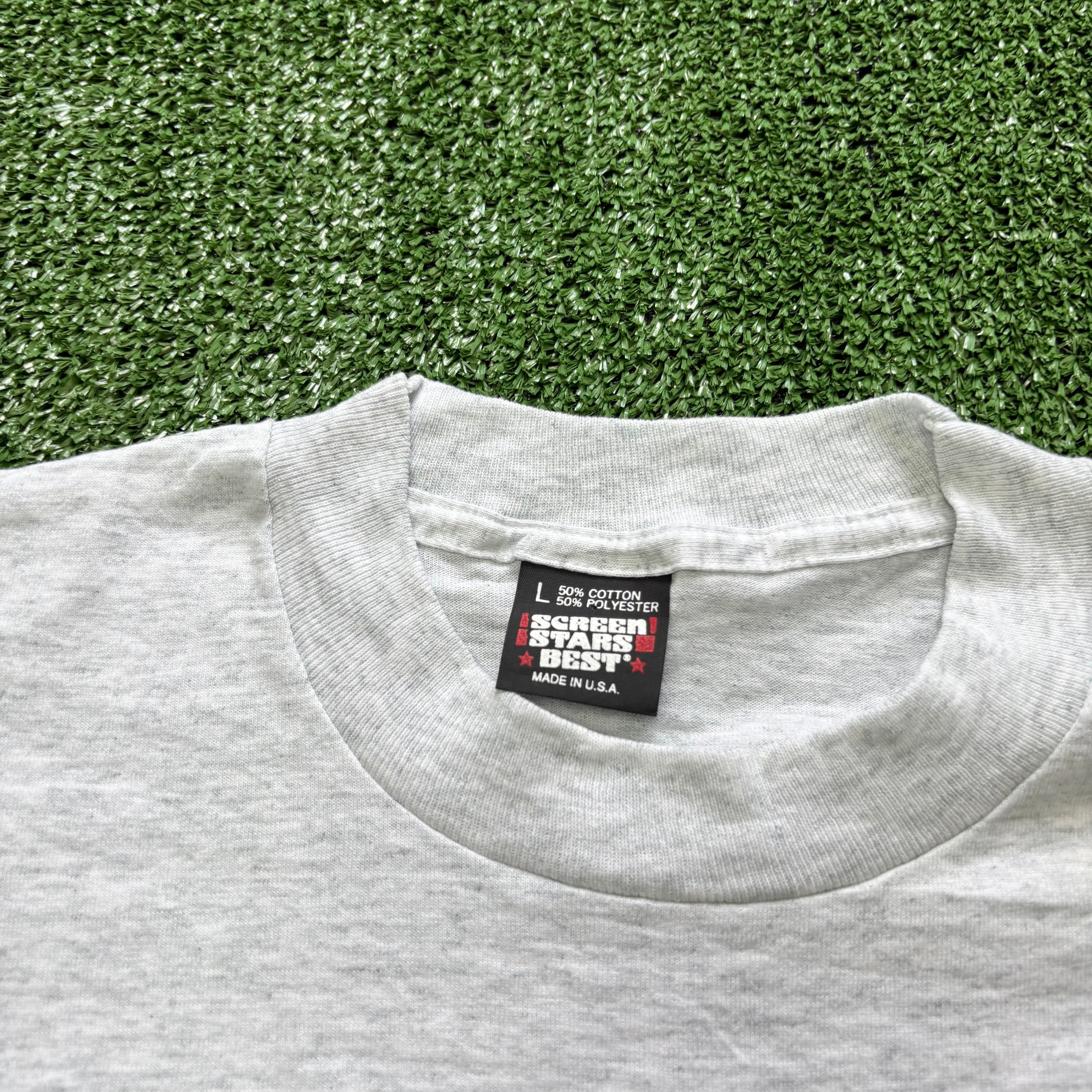 Vintage T Shirt Mens Medium Grey Single Stitch Graphic Print 90s USA Tourist