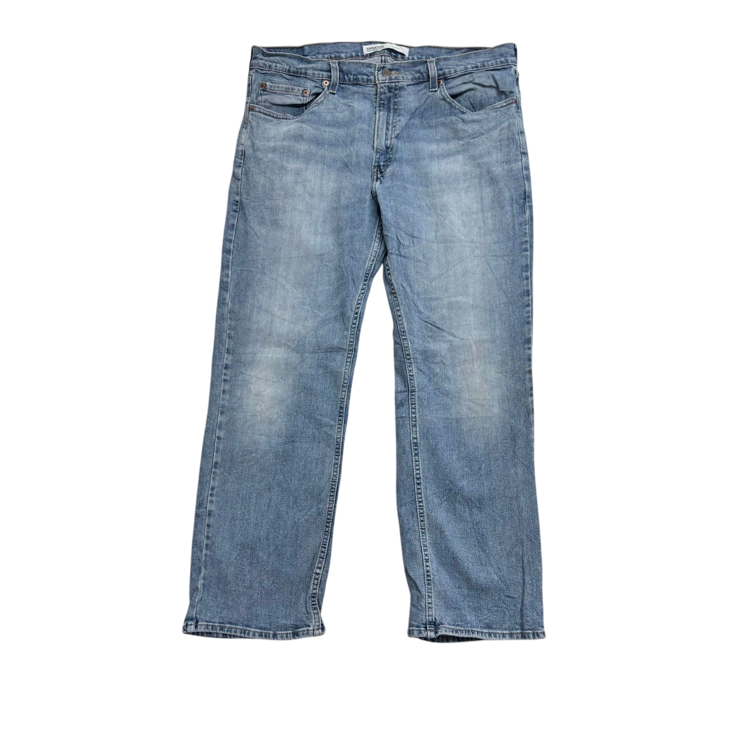 Levis Signature Jeans W36 L29 Mens Light Blue Relaxed Straight Fit Stretch Denim