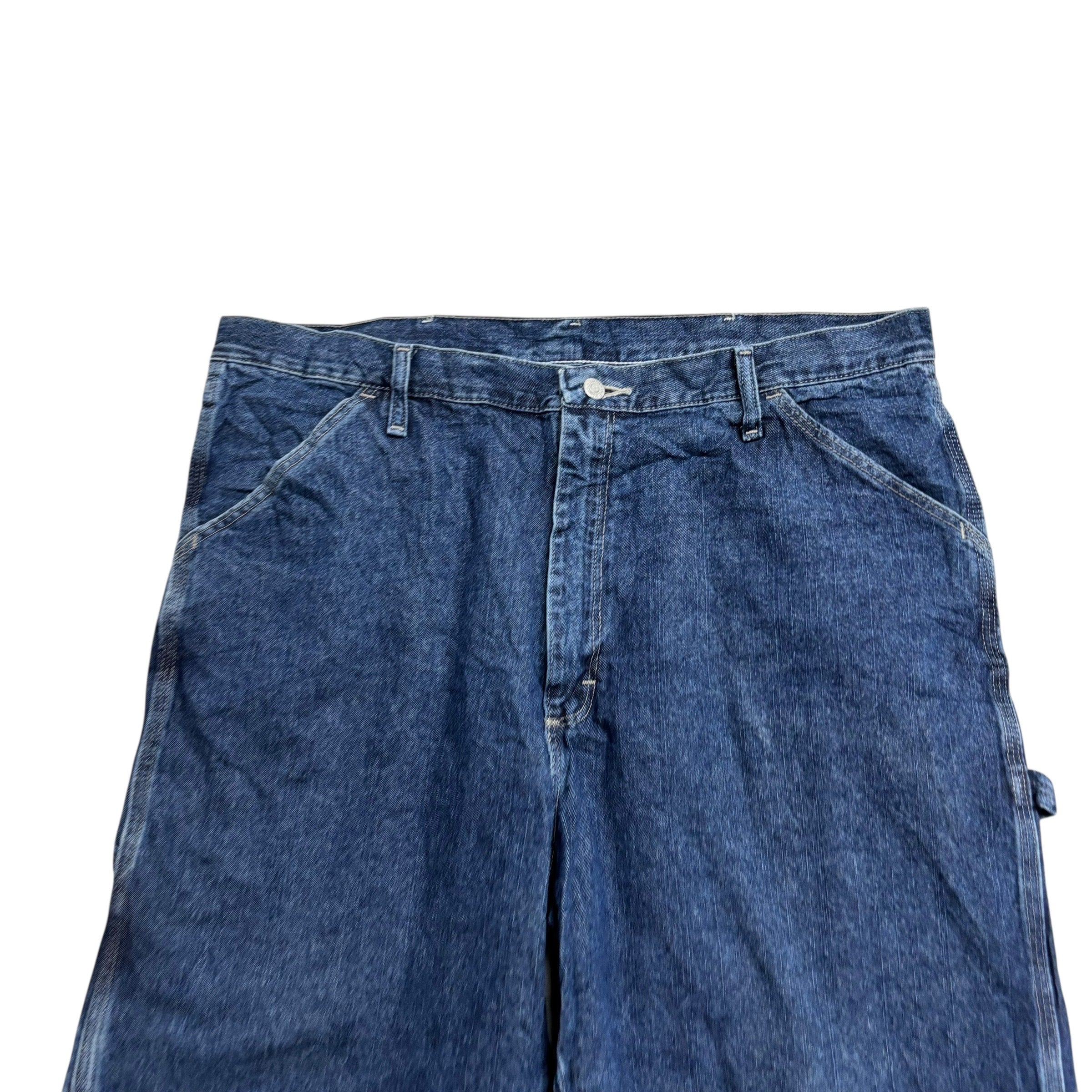 Wrangler Baggy Jorts W38 Mens Dark Blue Denim Shorts Relaxed Fit Carpenter (E)