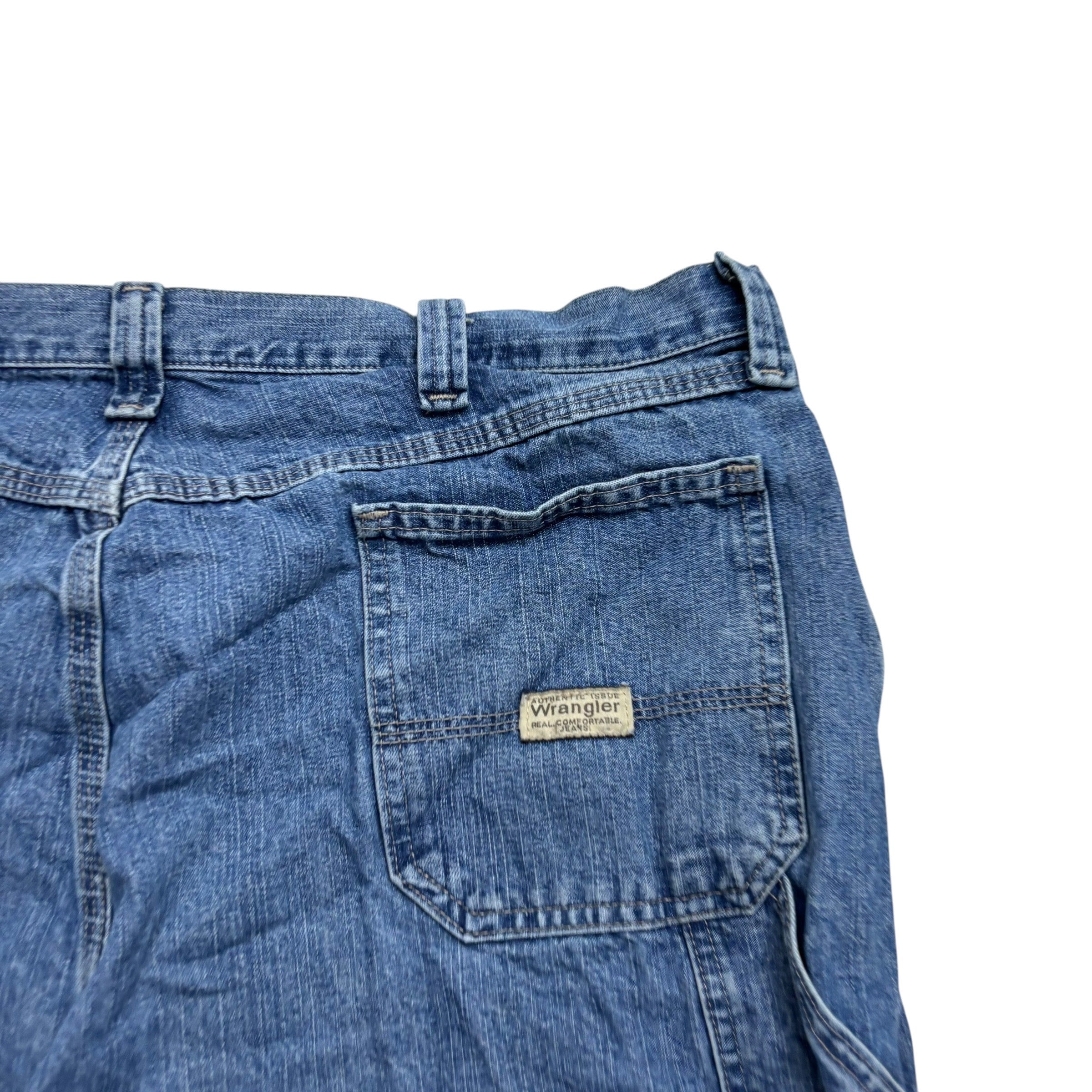 Wrangler Baggy Jorts W42 Mens Mid Blue Denim Shorts Relaxed Fit Carpenter