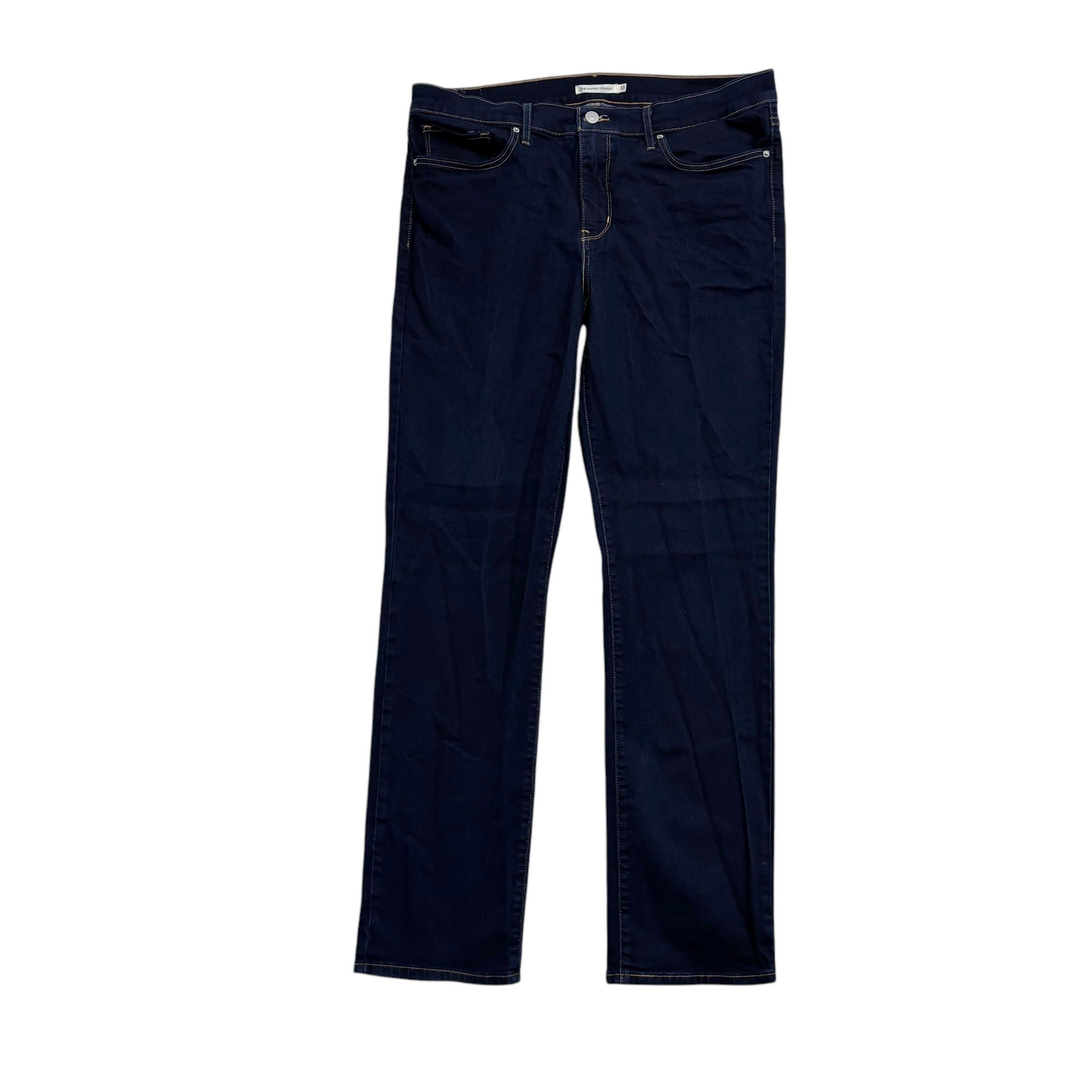 Levis 314 Jeans W33 L32 Womens Dark Blue Shaping Straight Fit Stretch Denim (E)
