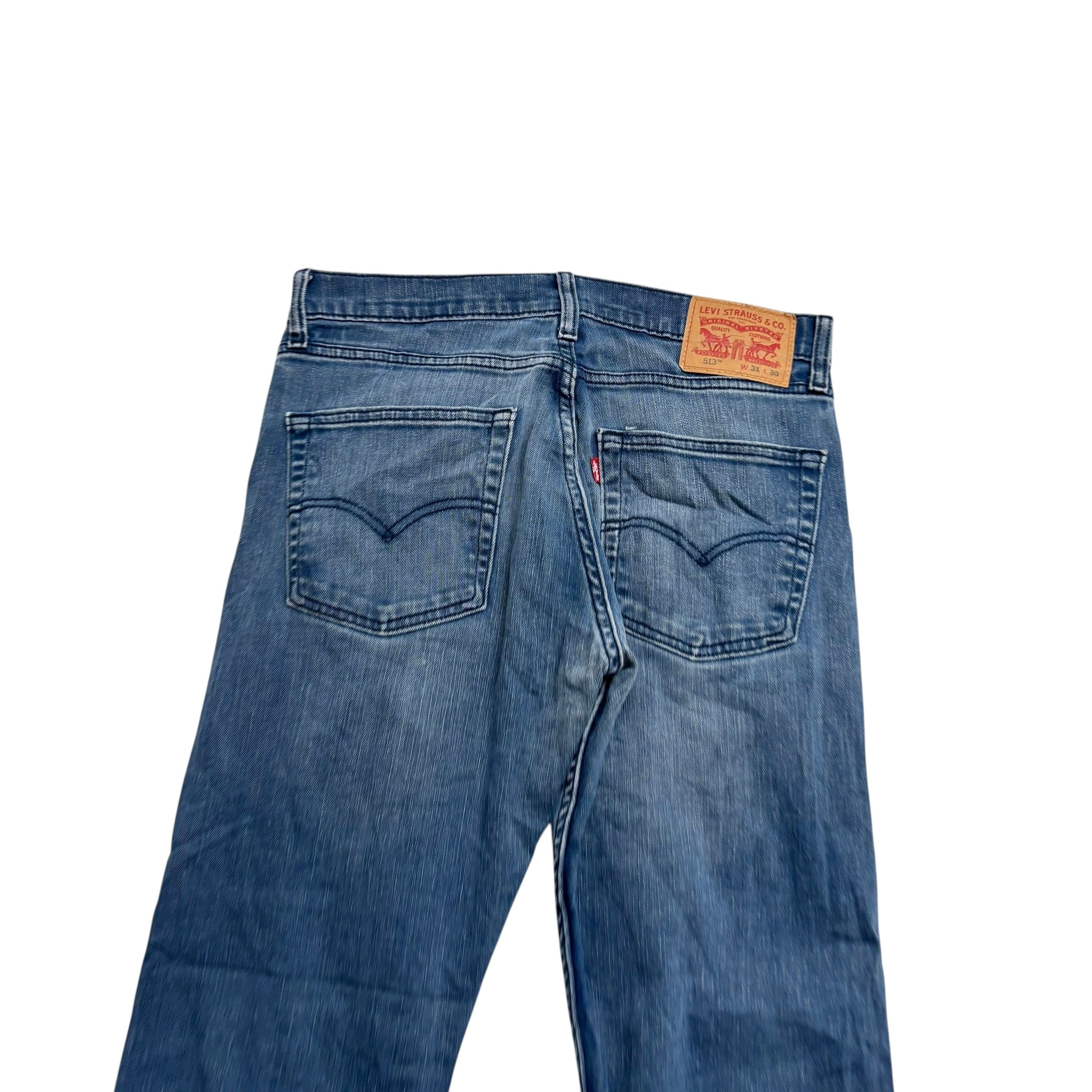 Levis 513 Jeans W31 L29 Mens Navy Blue Slim Straight Fit Stretch Denim