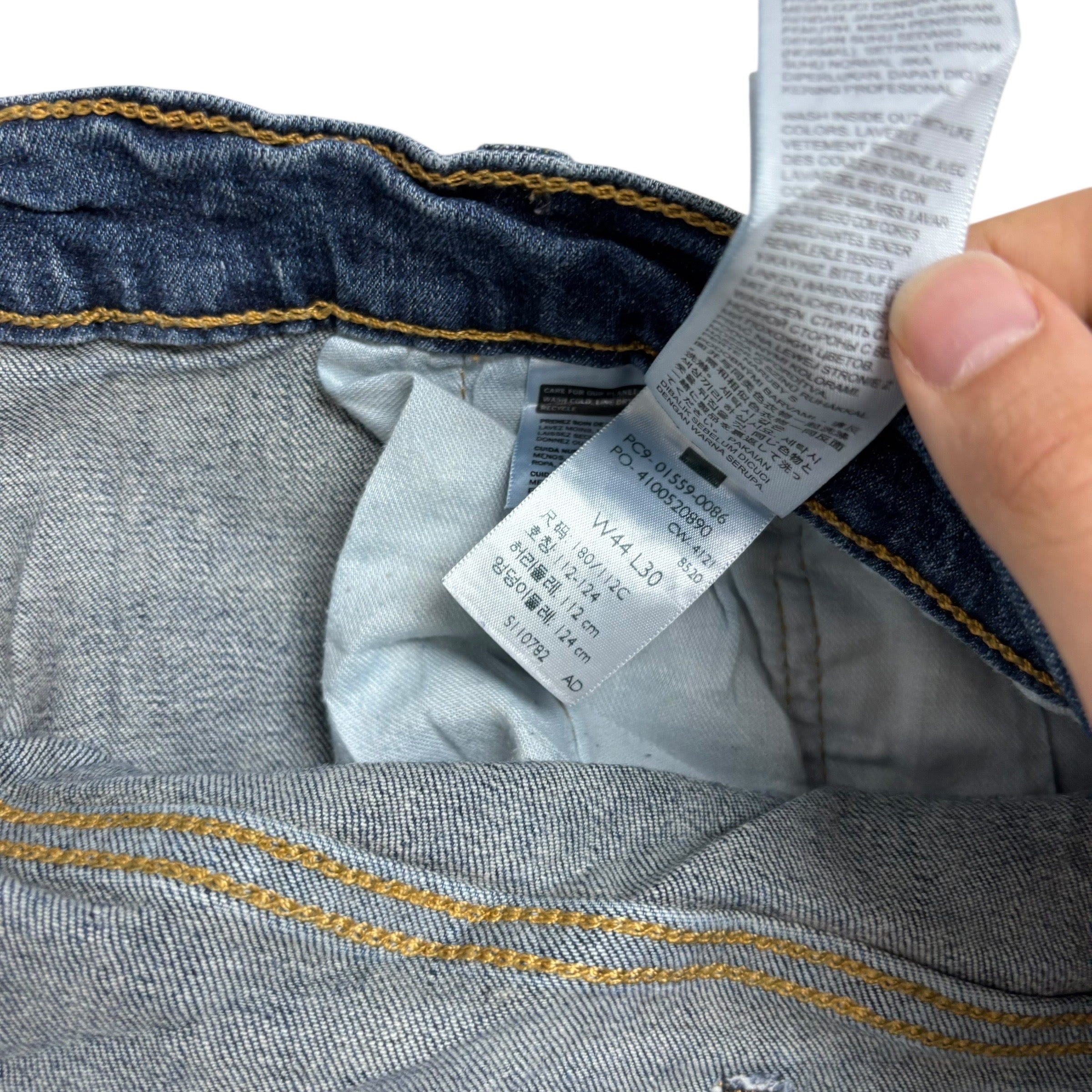 Levis 559 Jeans W44 L30 Mens Mid Blue Relaxed Straight Fit Stretch Denim (E)