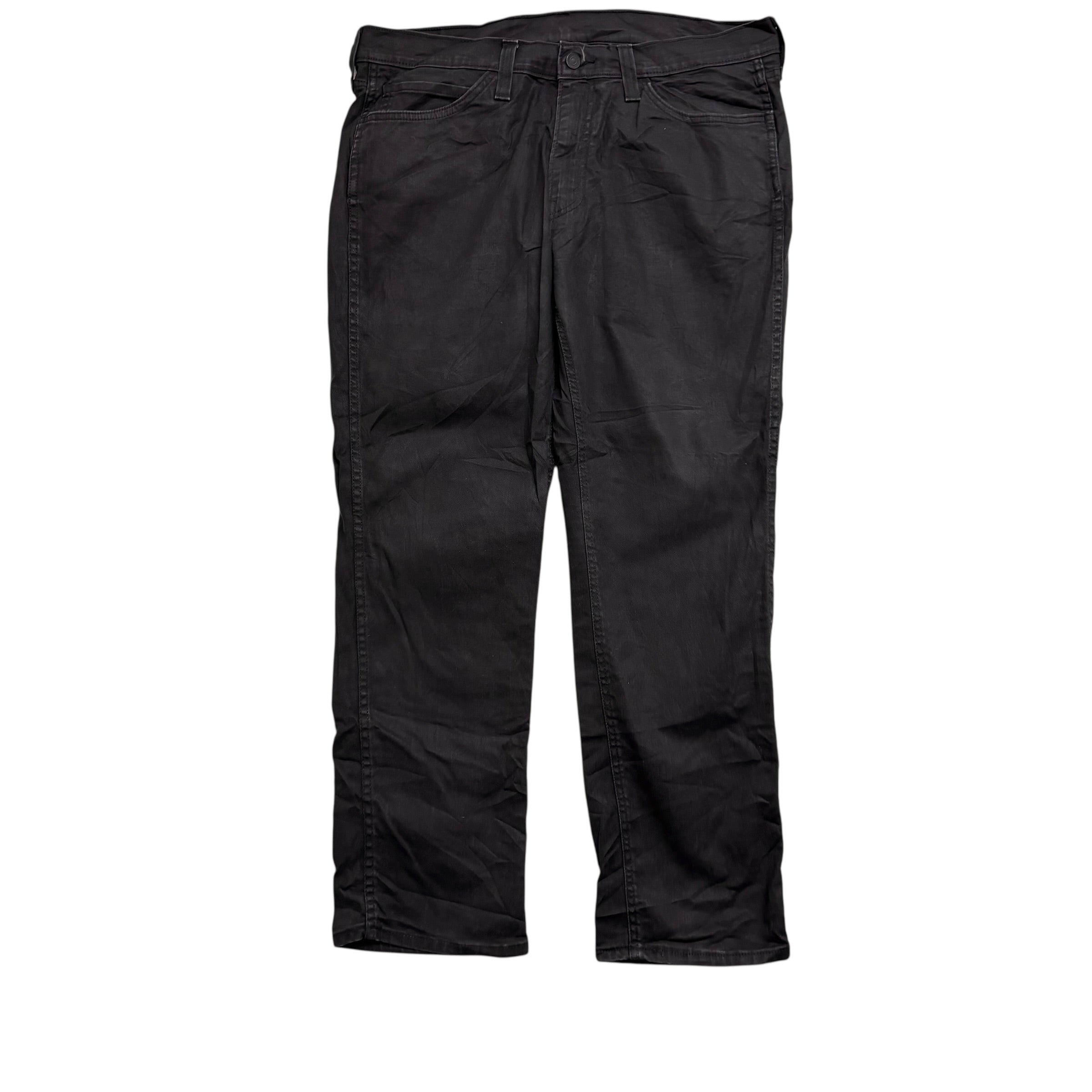 Levis 541 Jeans W36 L30 Mens Black Athletic Tapered Fit Stretch Waxed Denim (E)