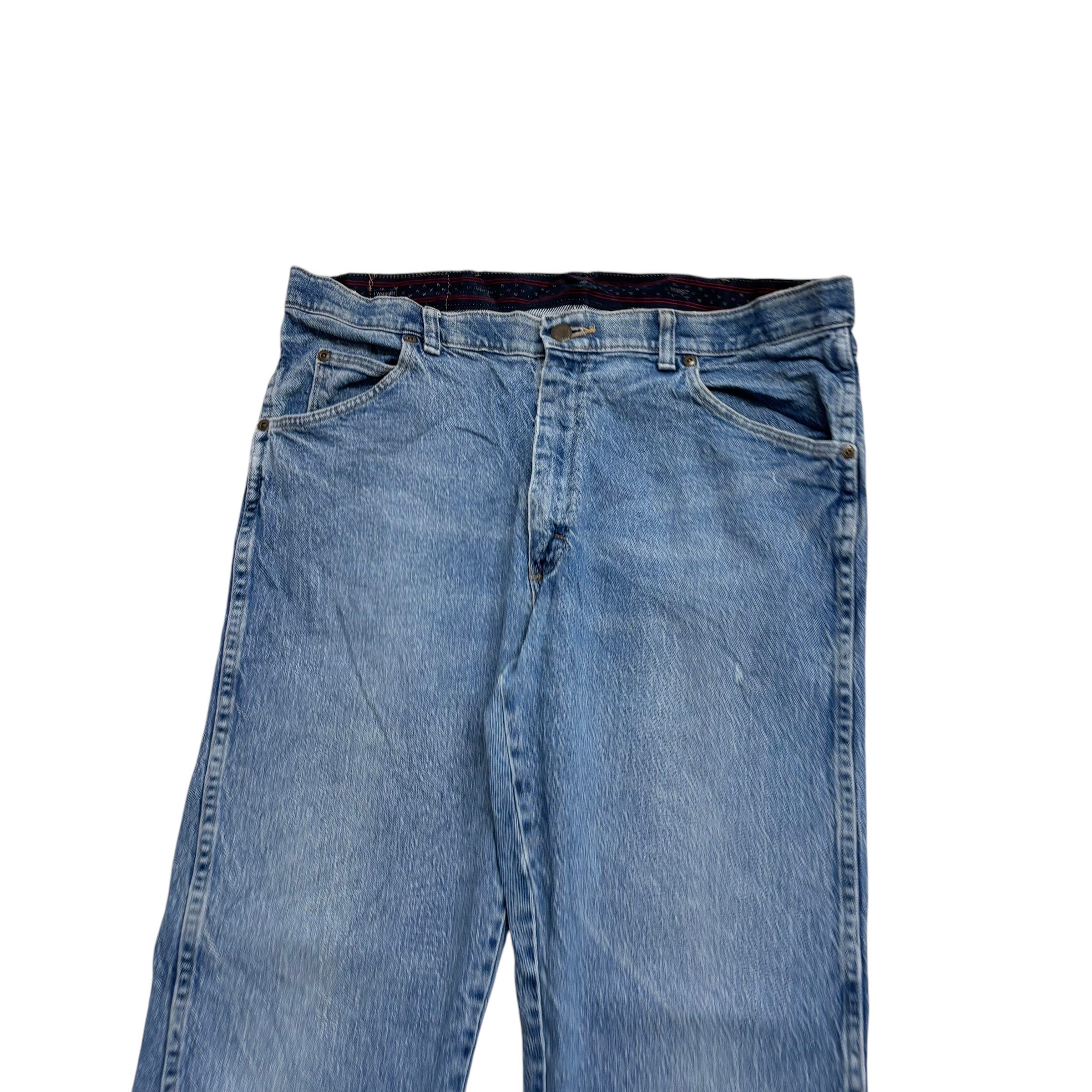 Wrangler Jeans W36 L29 Mens Light Blue Regular Straight Fit Stretch Denim