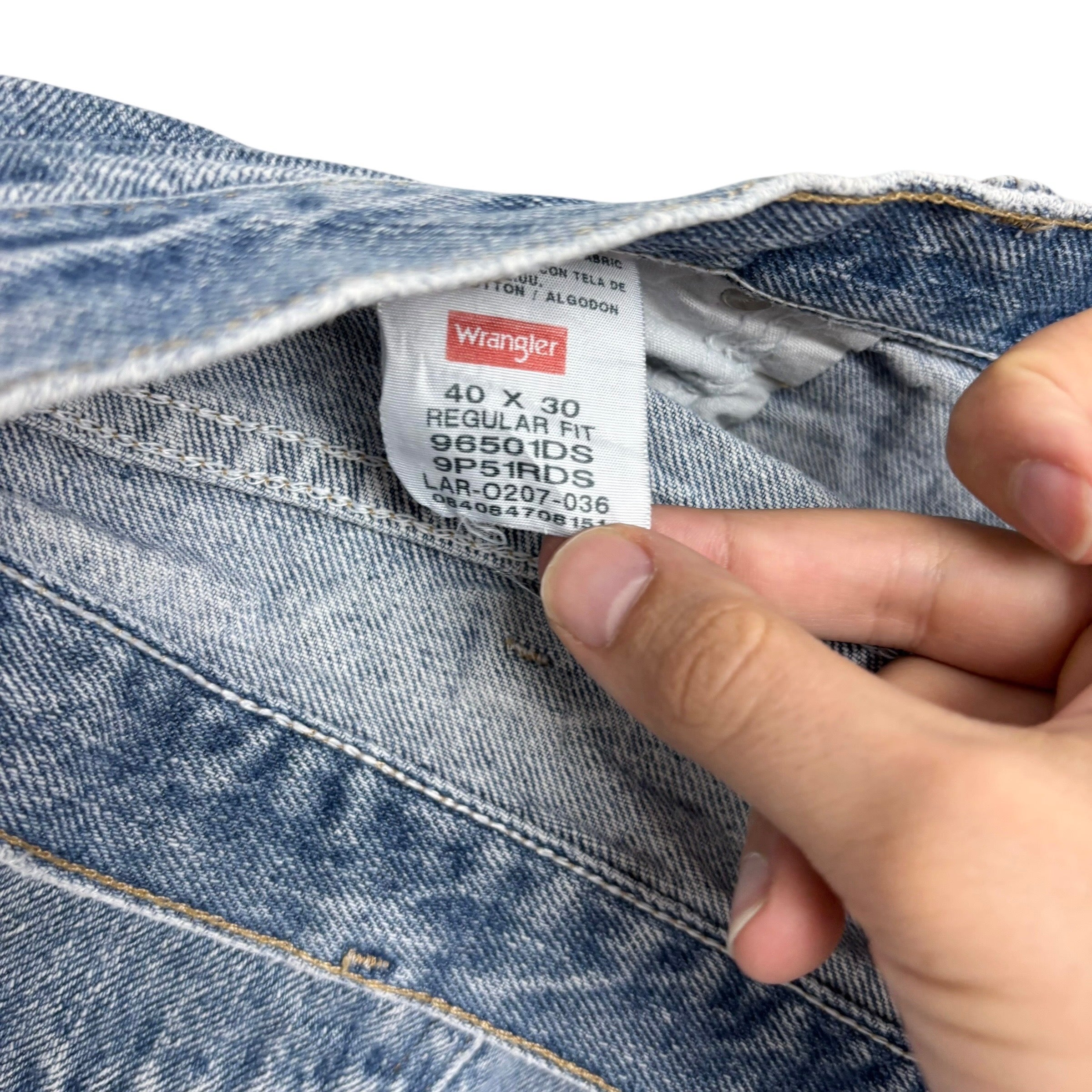 Wrangler Jeans W40 L30 Mens Light Blue Regular Straight Fit Denim (E)