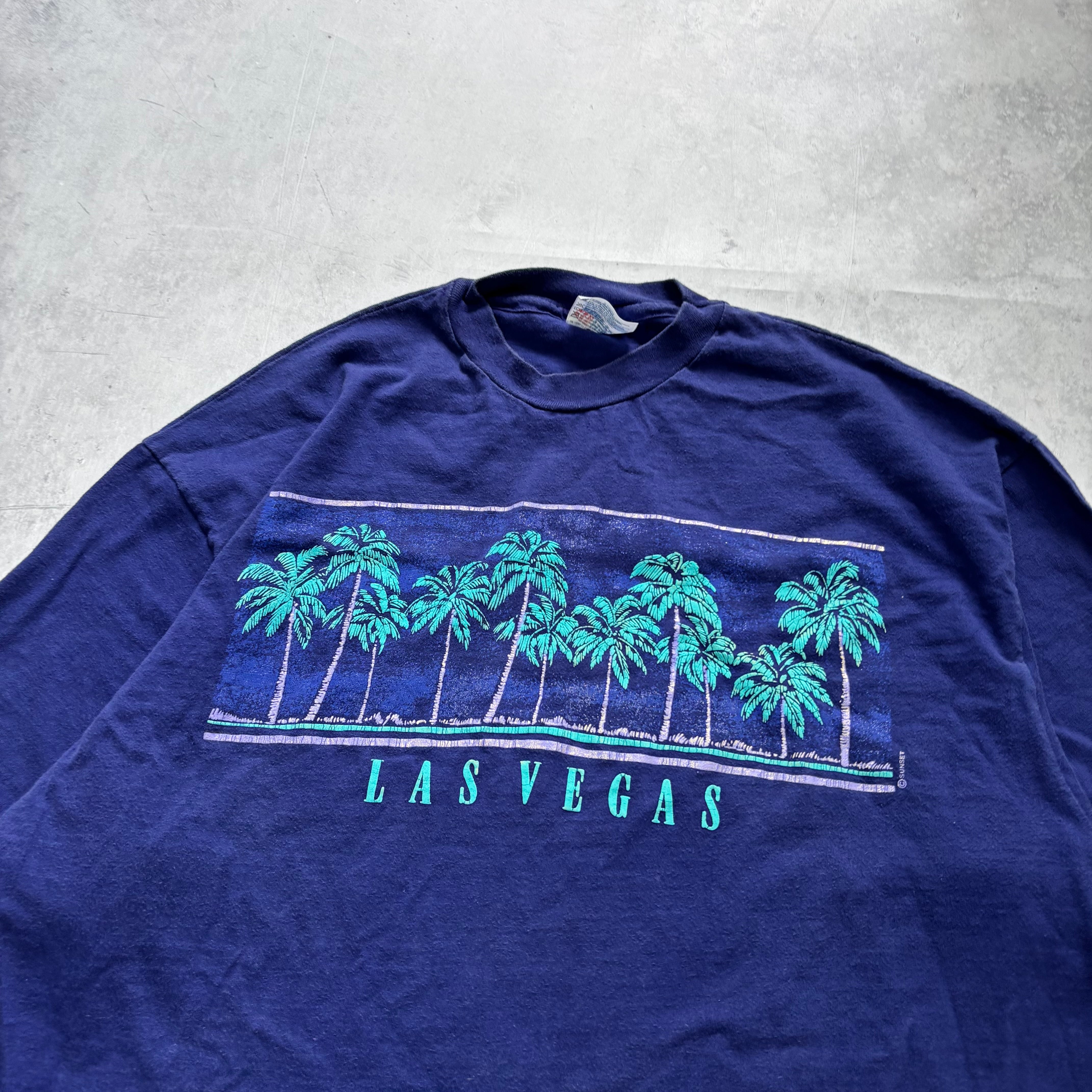 Vintage T Shirt Mens XL Navy Blue Single Stitch Graphic Print 90s USA Tourist