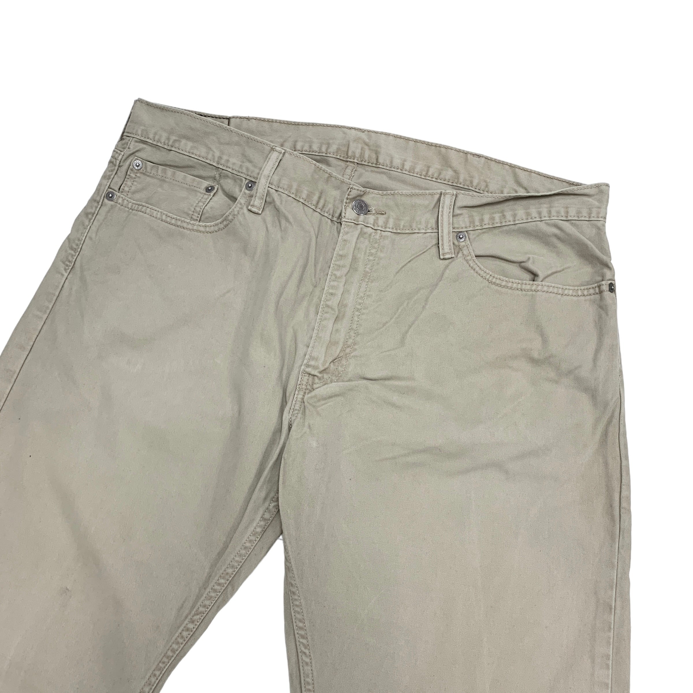 Levis 514 Trousers W38 L30 Mens Cream Regular Straight Fit Cotton Pants