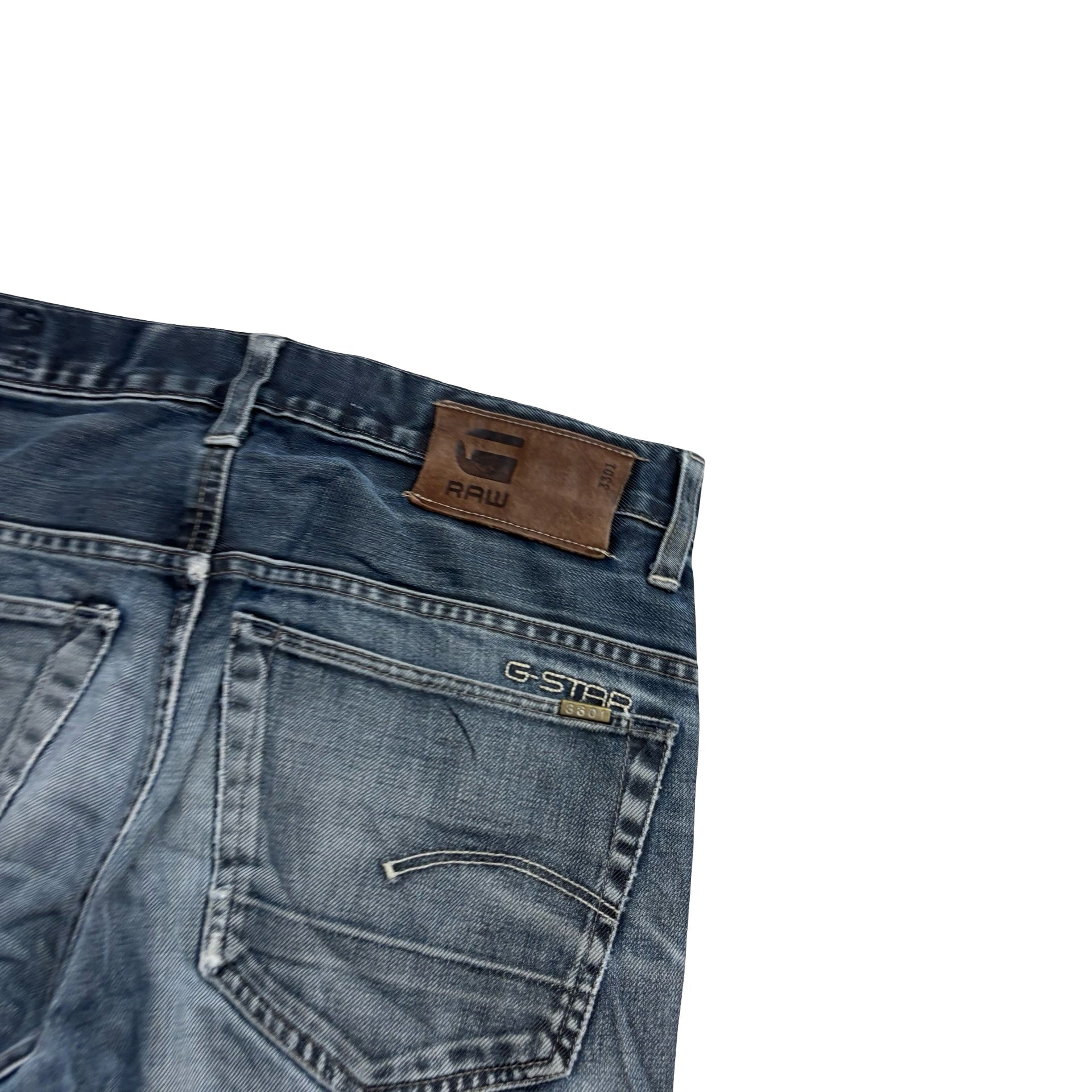 G Star Raw 3301 Straight Jeans W31 L32 Mens Dark Blue Regular Fit Denim