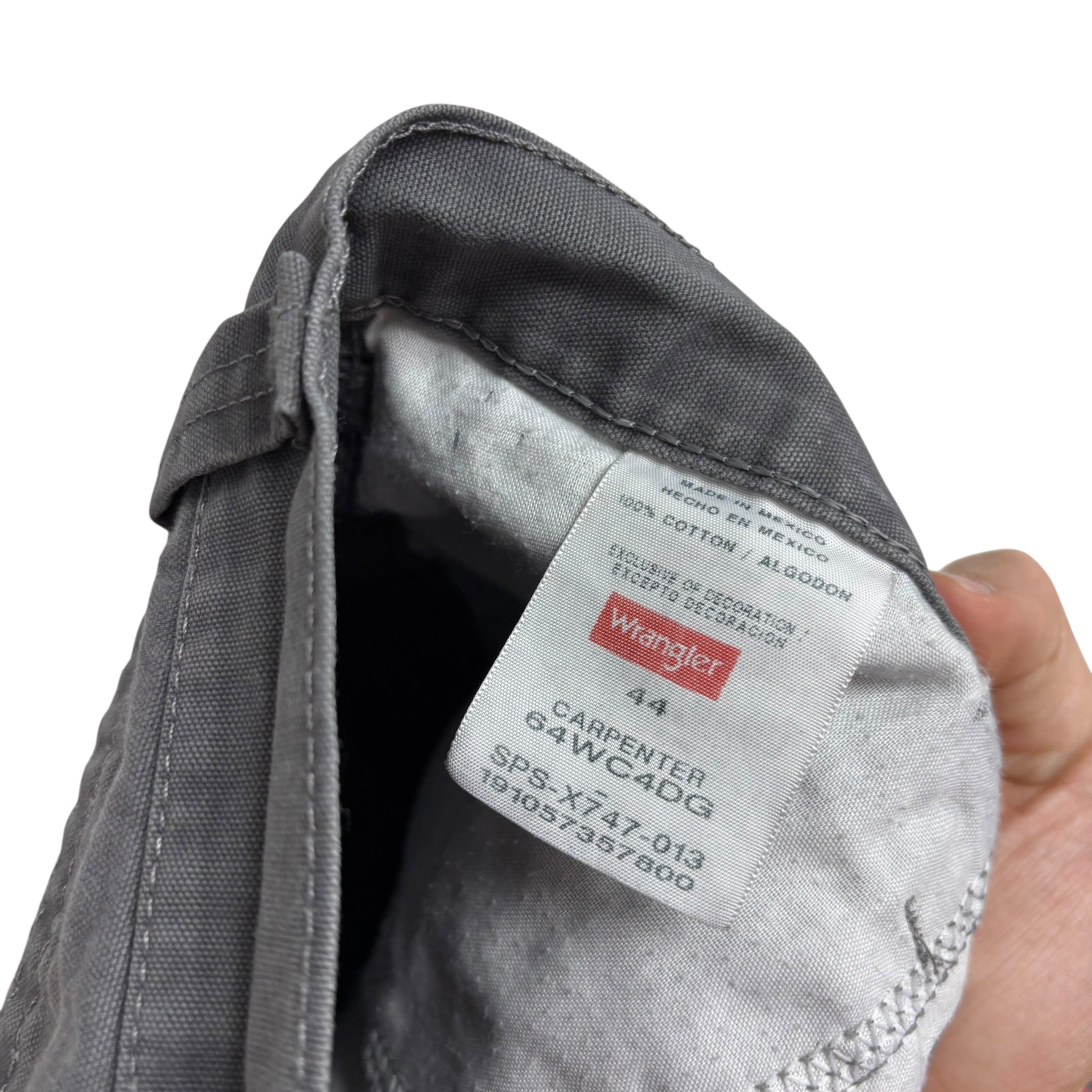 Wrangler Baggy Jorts W44 Mens Grey Canvas Shorts Relaxed Fit Carpenter