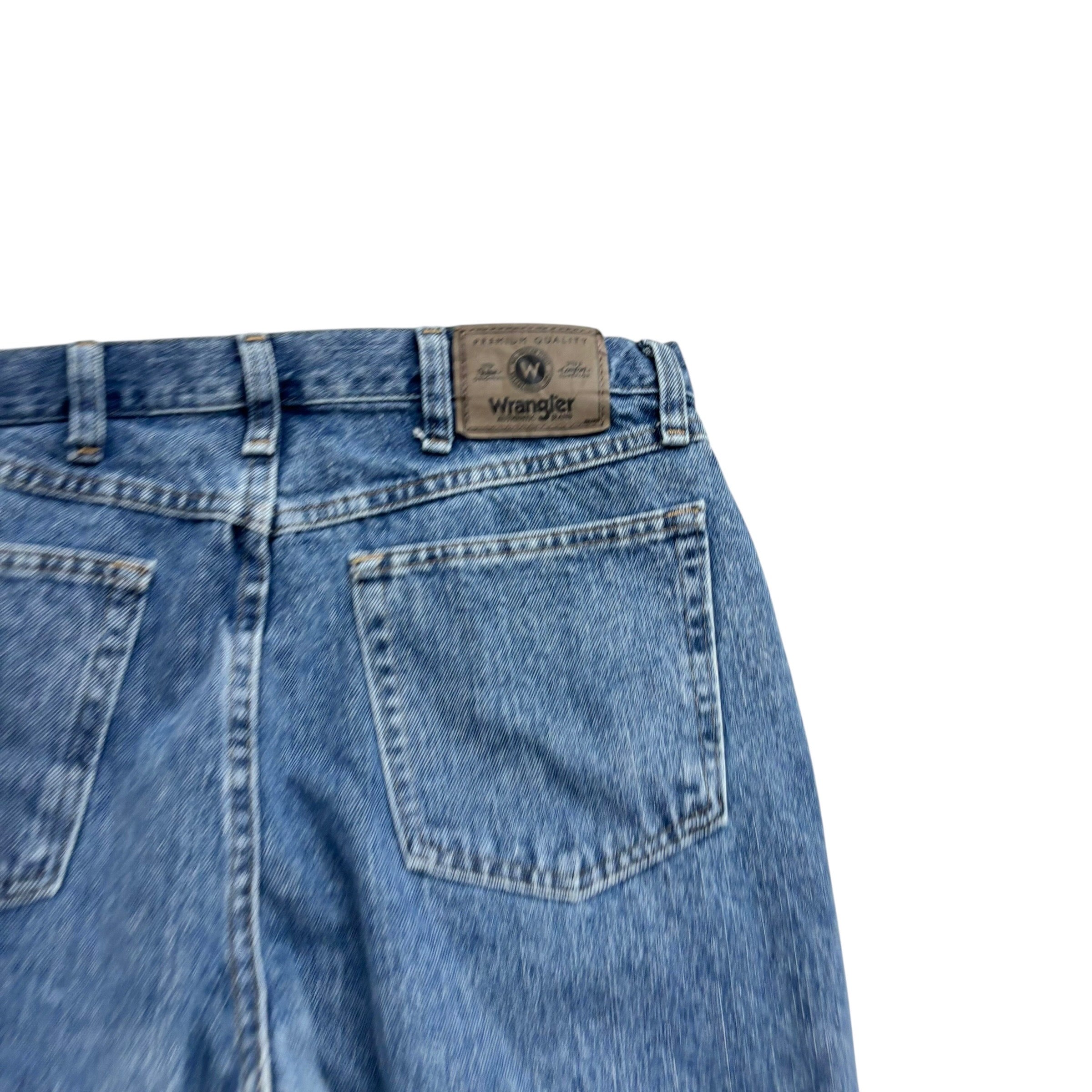 Wrangler Jeans W34 L34 Mens Mid Blue Relaxed Straight Fit Baggy Denim (E)