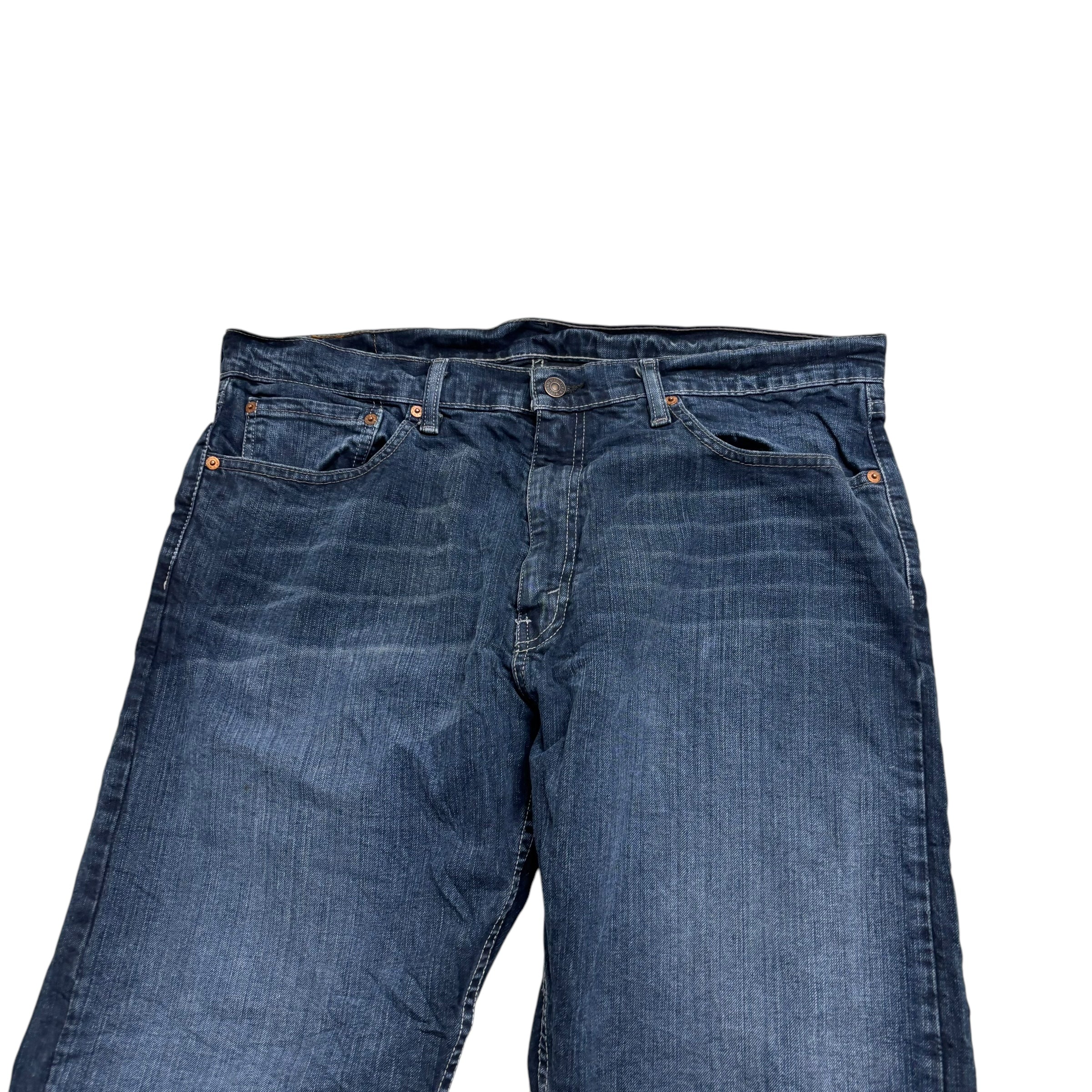 Levis 505 Jeans W38 L32 Mens Dark Blue Regular Straight Fit Stretch Denim