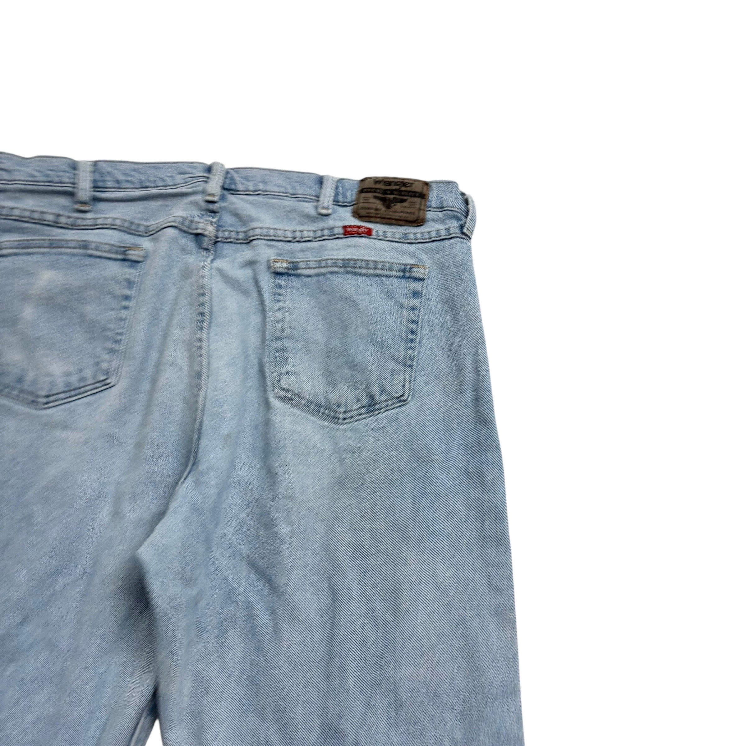 Wrangler Jeans W38 L34 Mens Light Blue Regular Straight Fit Stretch Denim (F)