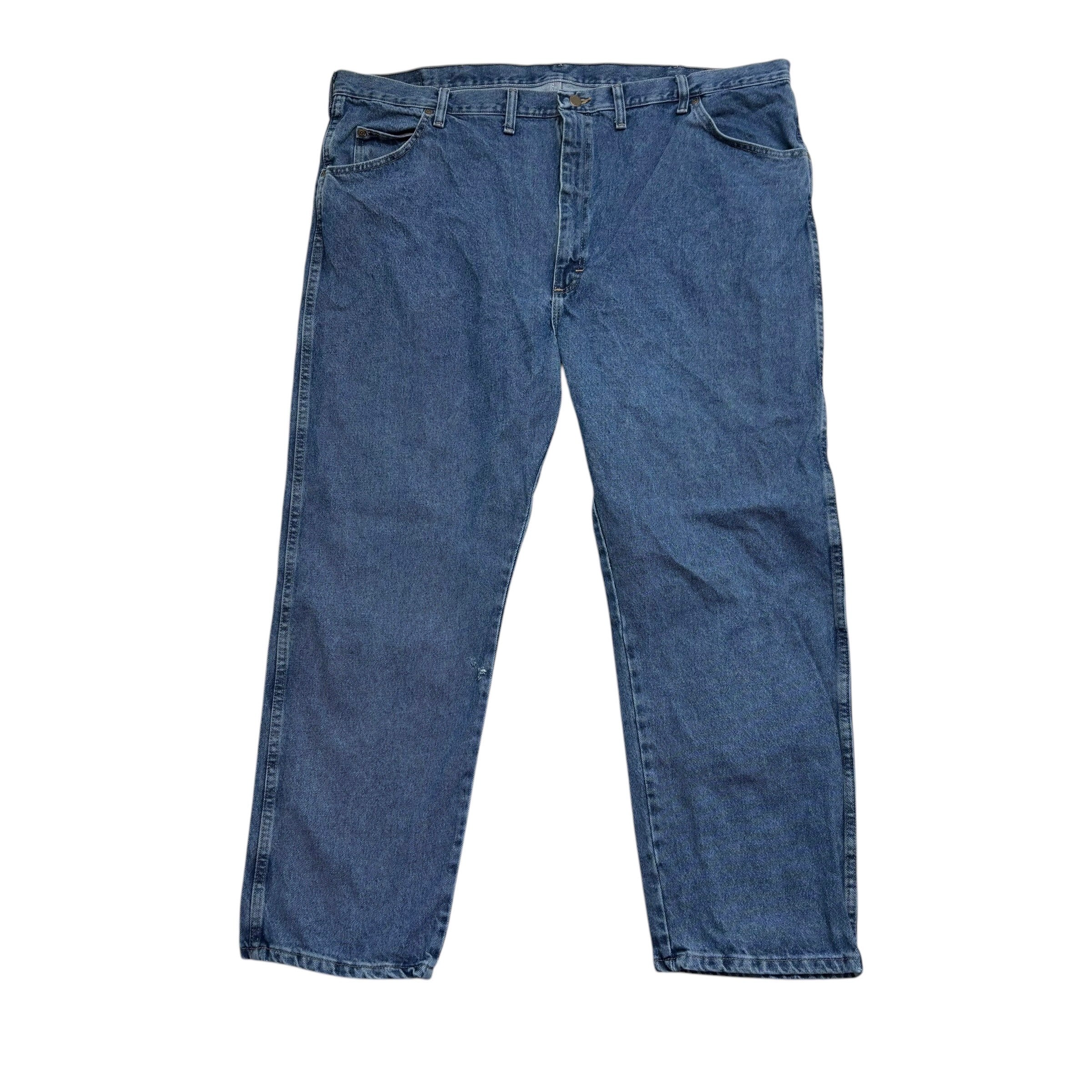 Wrangler Jeans W48 L30 Mens Mid Blue Regular Straight Fit Denim
