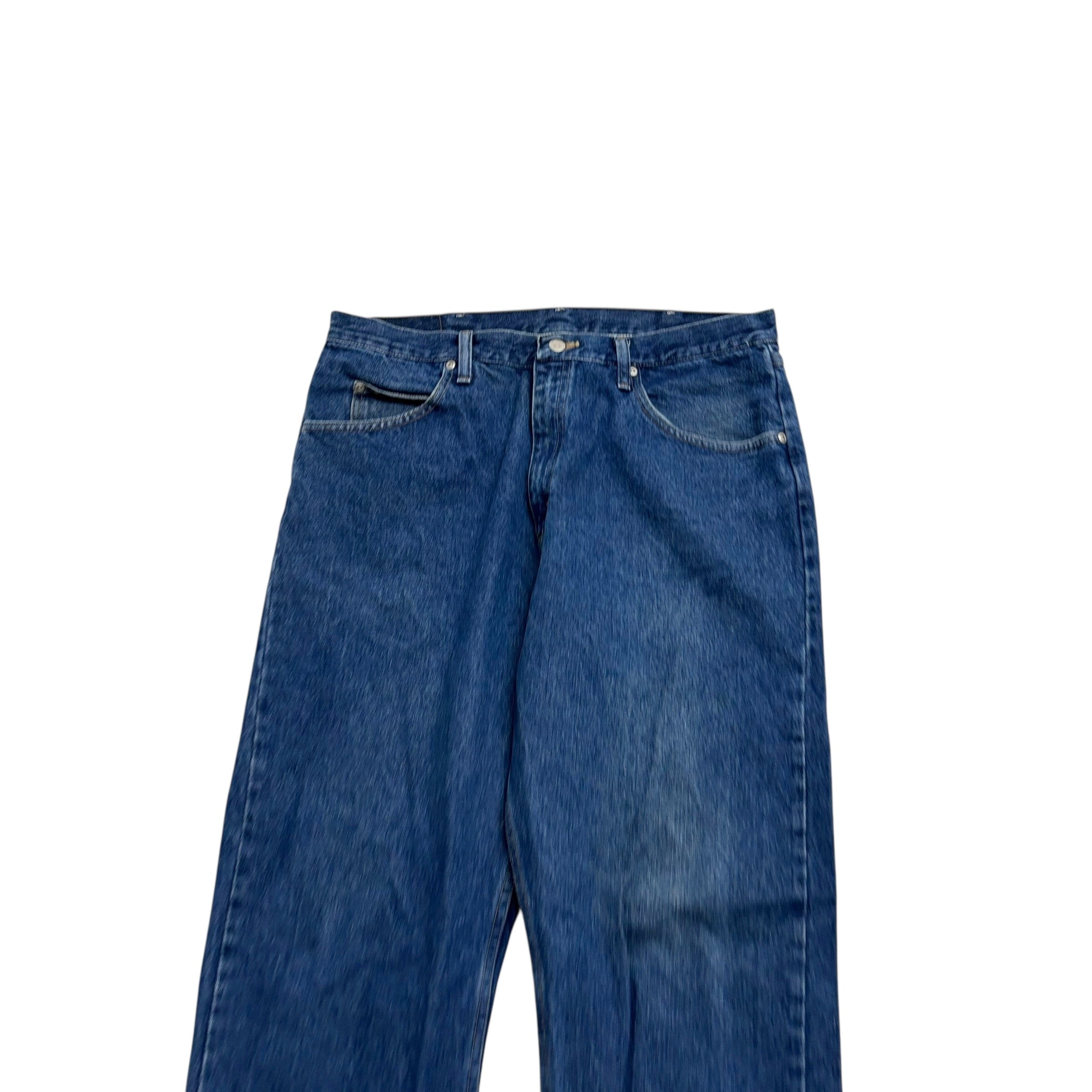 Wrangler Jeans W36 L32 Mens Dark Blue Relaxed Straight Fit Vintage Denim (E)