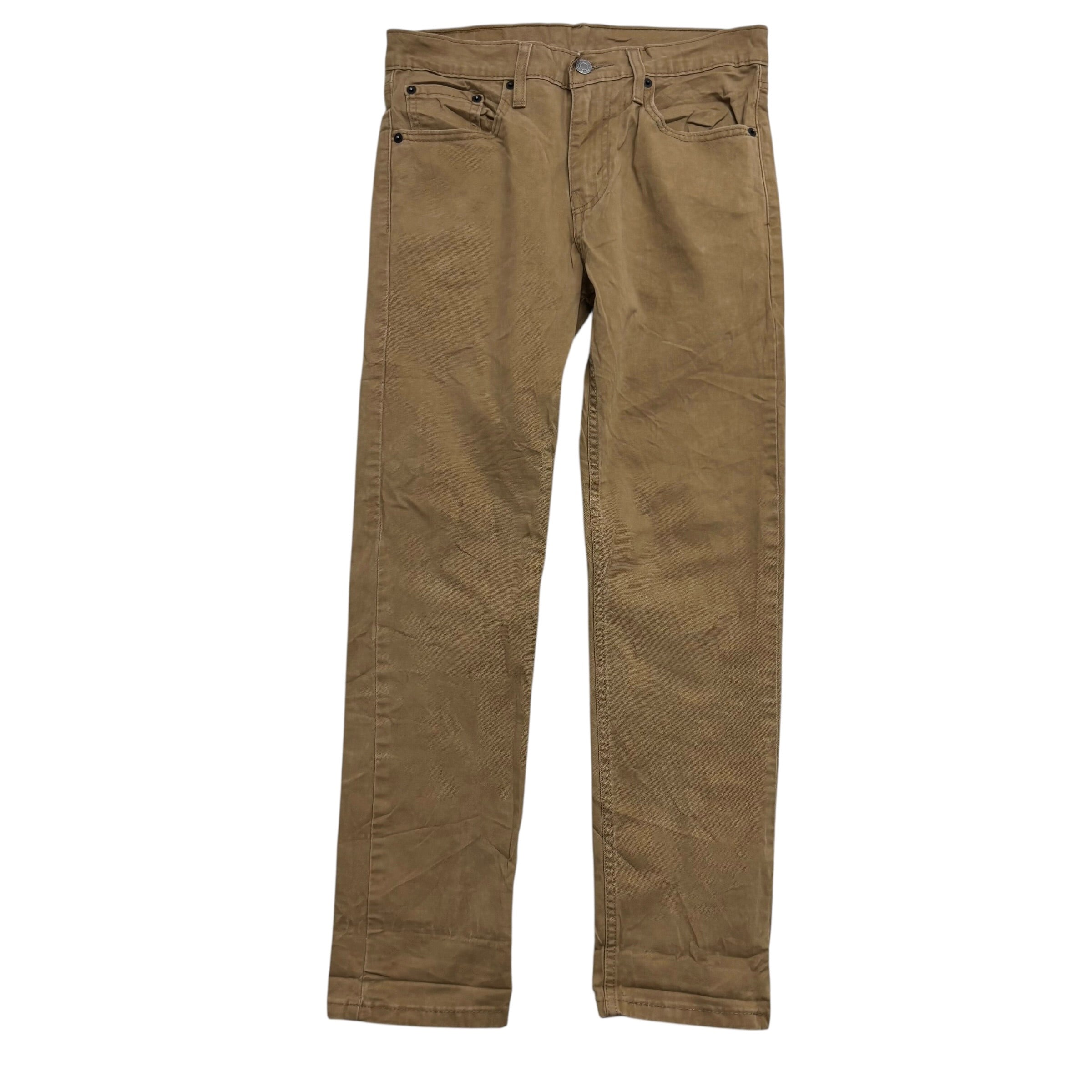 Levis 502 Trousers W29 L29 Mens Tan Regular Tapered Fit Stretch Pants