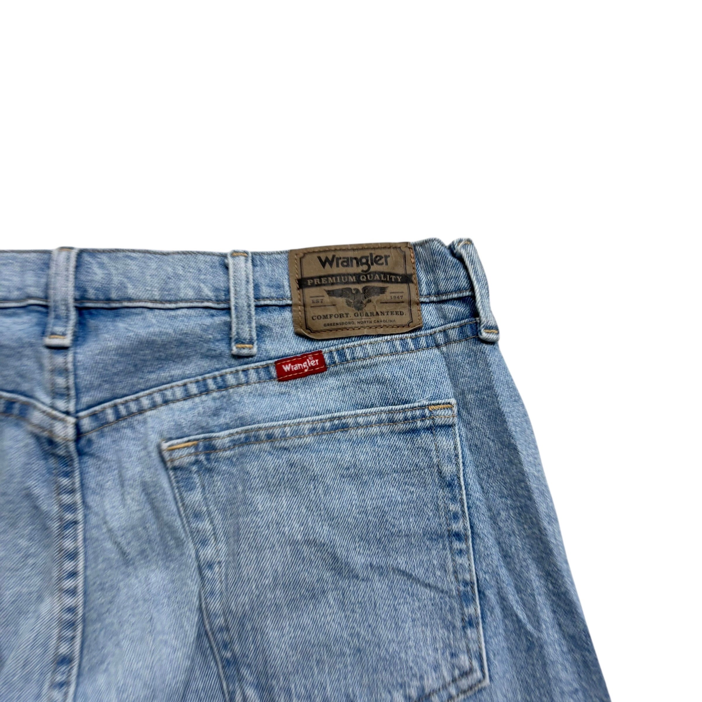 Wrangler Jorts W34 Mens Denim Shorts Light Blue Regular Fit Stretch (E)