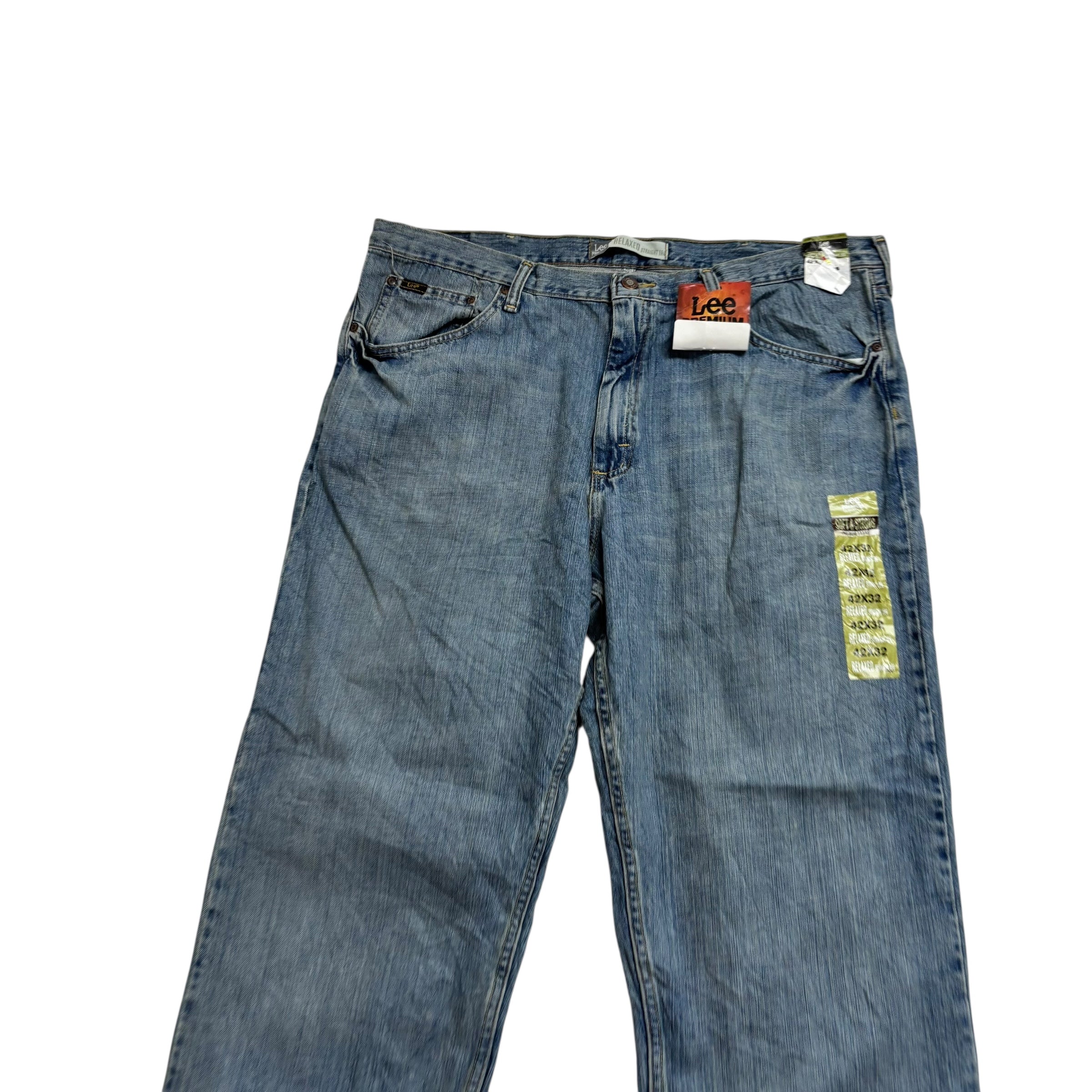 Lee Jeans W42 L32 Mens Mid Blue Relaxed Straight Fit Vintage Denim (E)