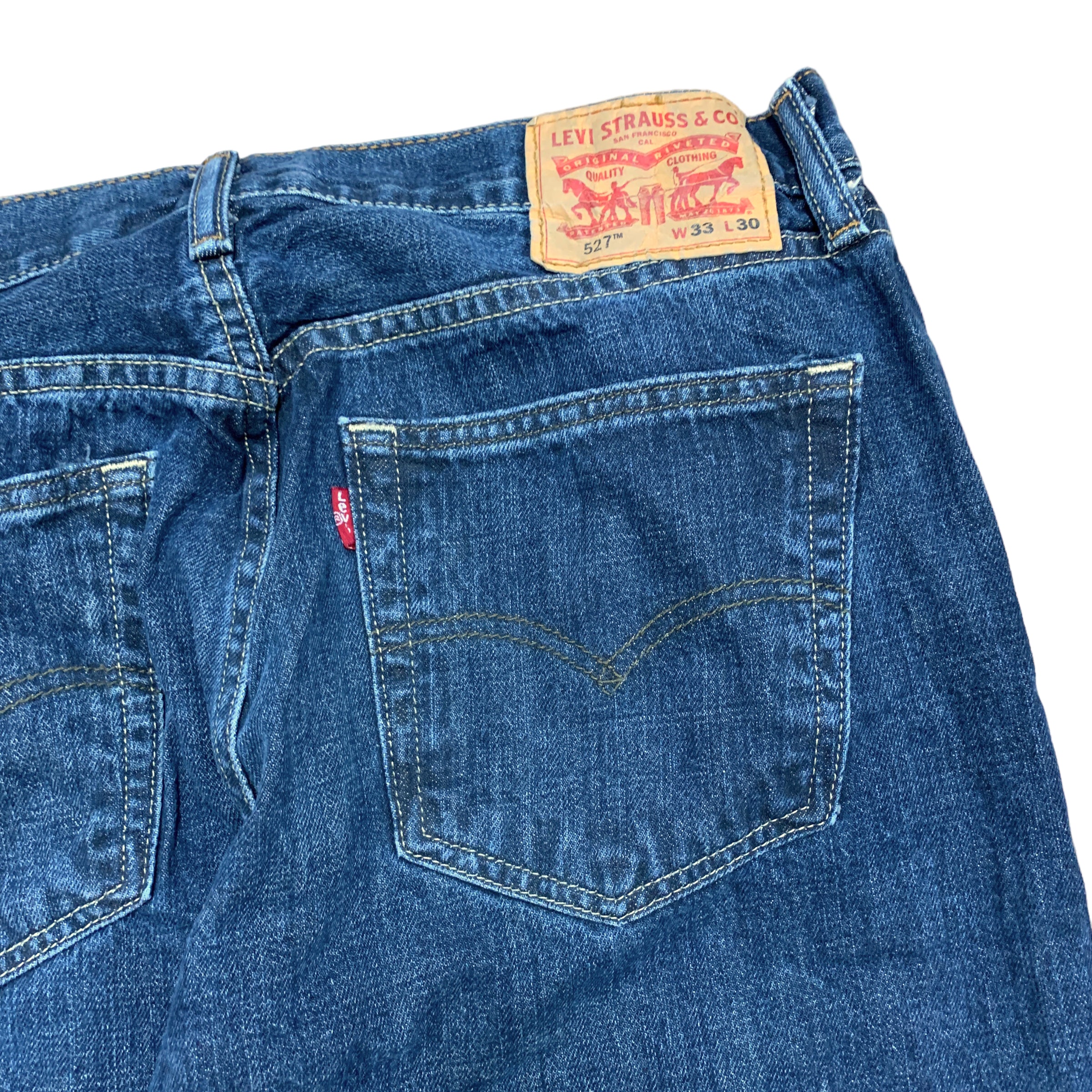 Levis 527 Jeans W33 L30 Mens Blue Slim Bootcut Denim