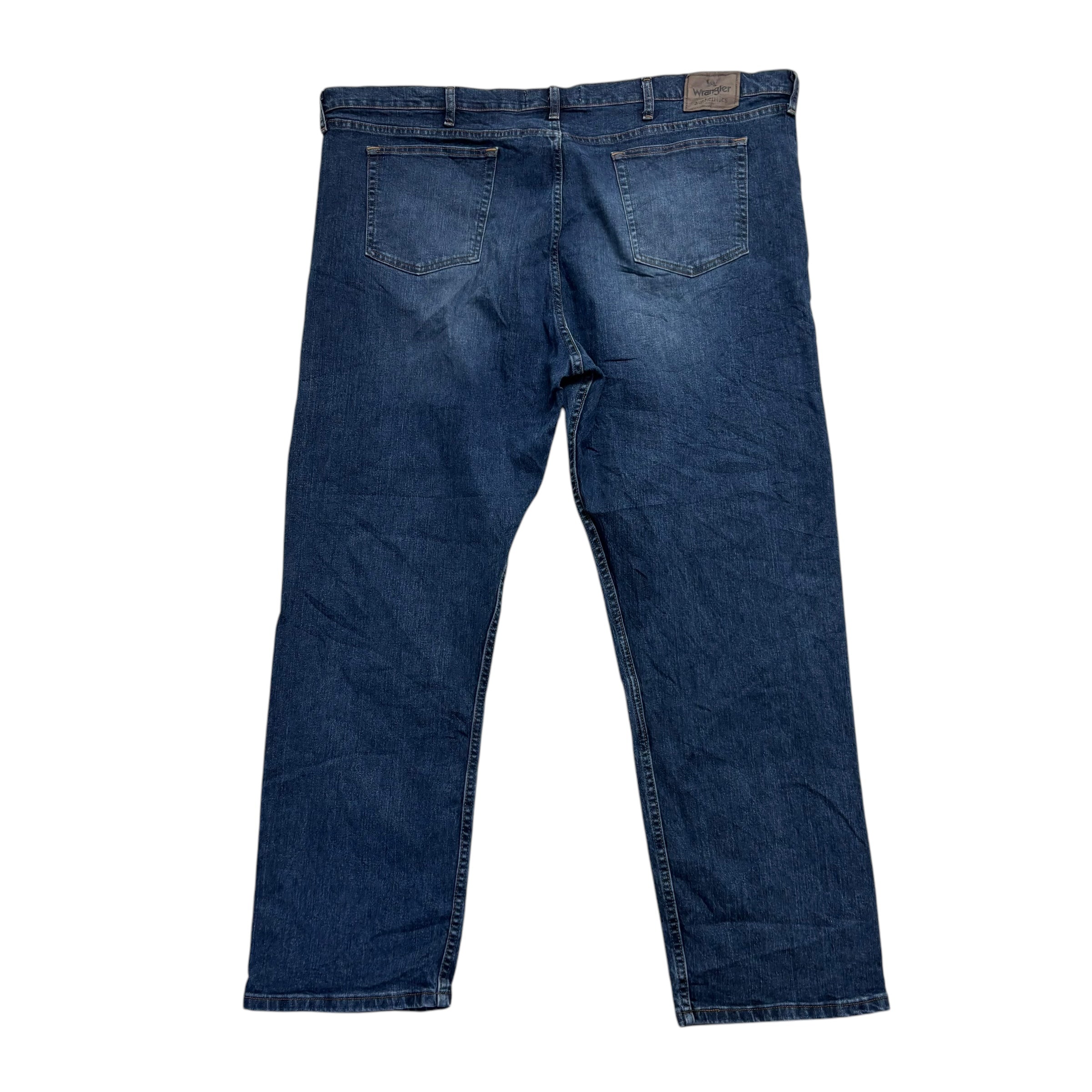 Wrangler Jeans W48 L32 Mens Dark Blue Relaxed Straight Fit Stretch Denim (E)