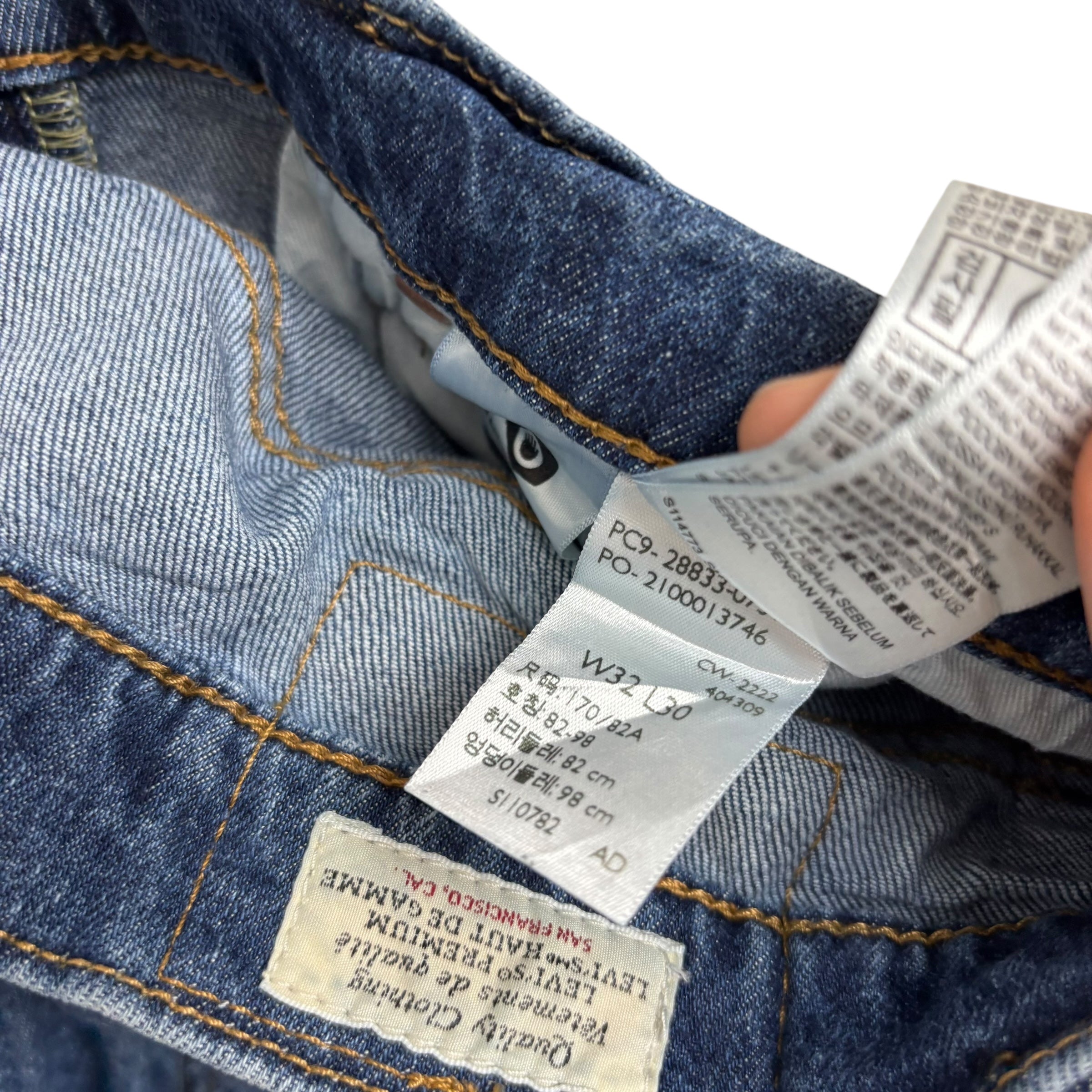 Levis 512 Jeans W32 L27 Mens Mid Blue Slim Tapered Fit Stretch Denim