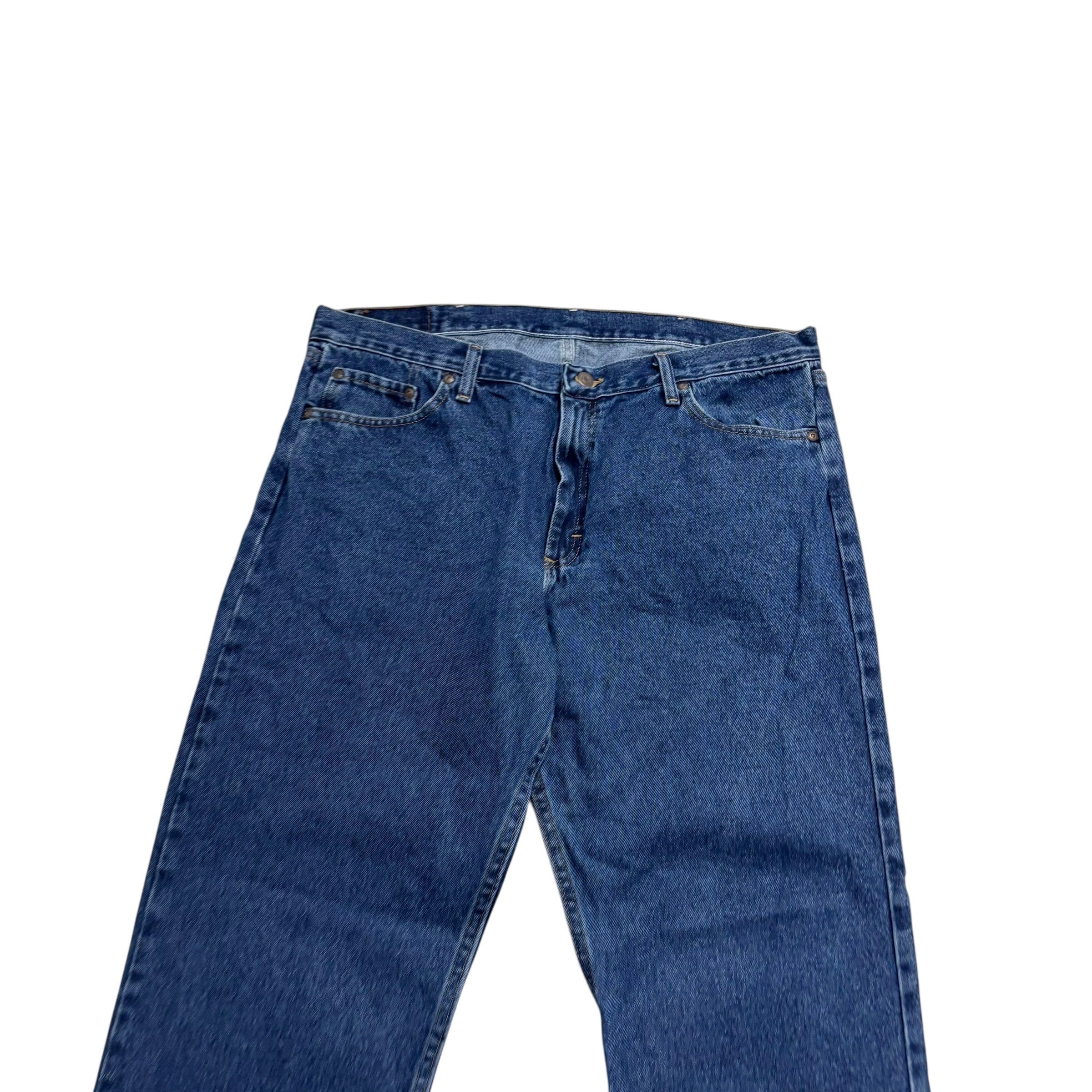 Wrangler Jeans W38 L29 Mens Dark Blue Relaxed Straight Fit Denim (E)